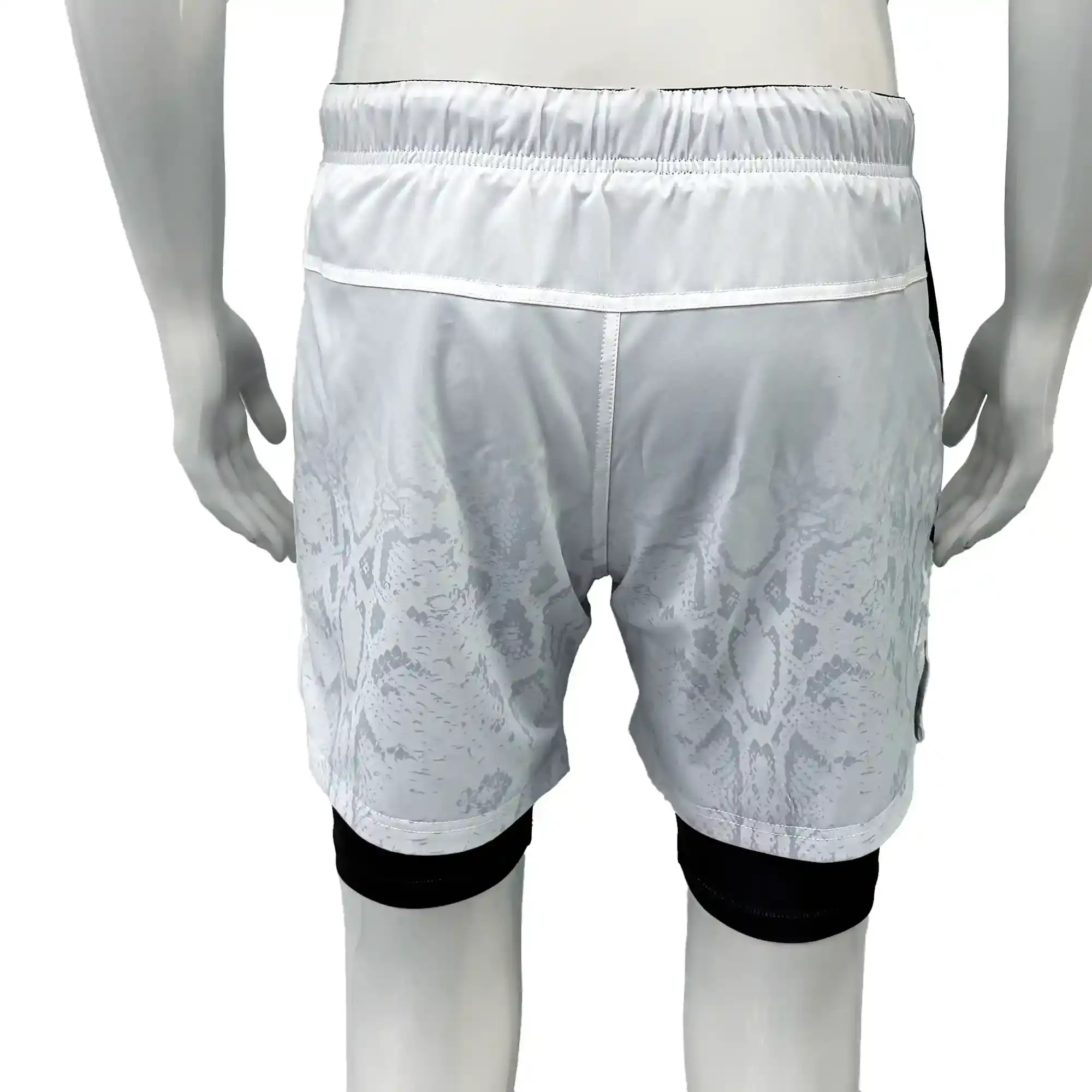 White Python Print 2IN1 Nogi Shorts Back View