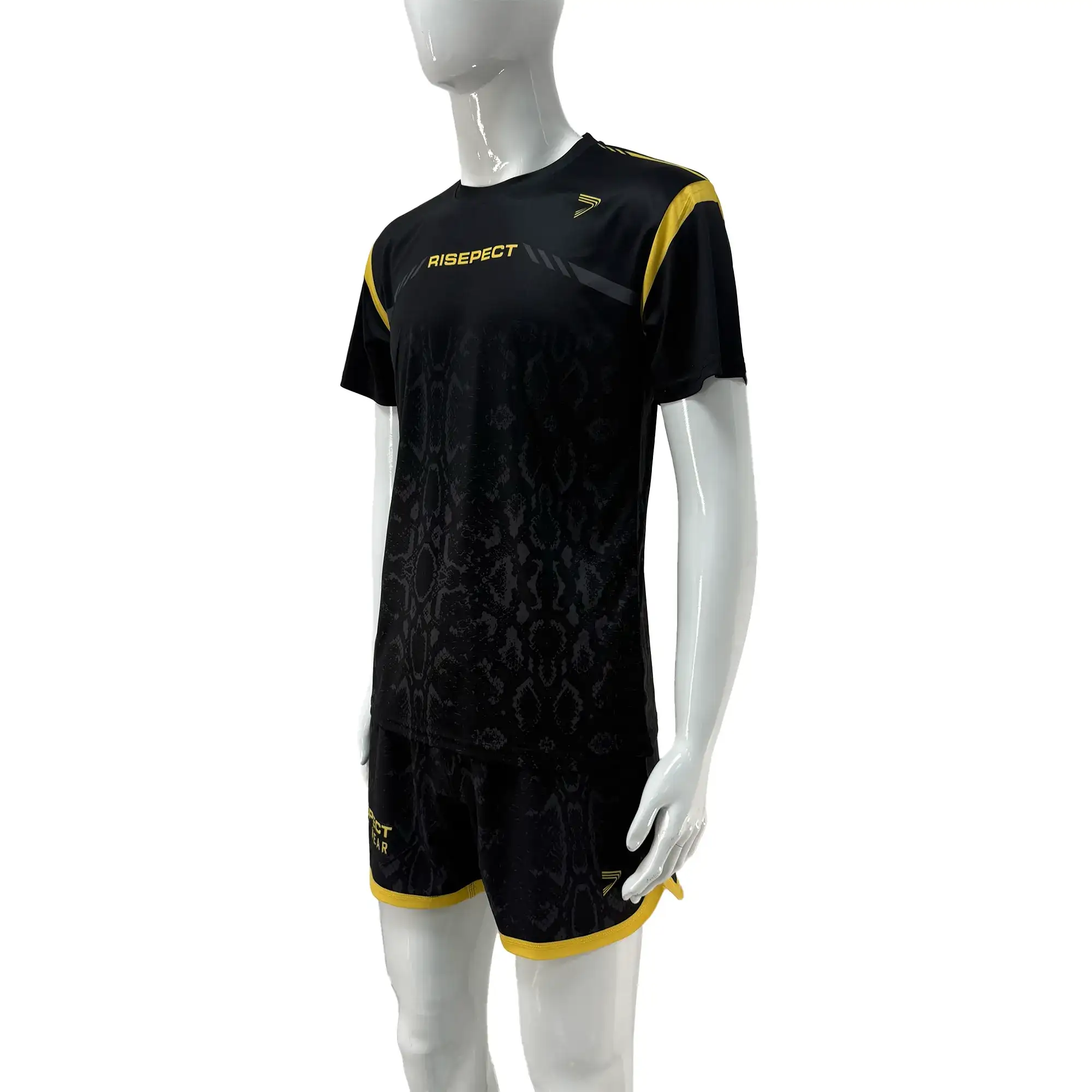 Black Python BJJ MMA Tshirt and Single Layer Shorts Set