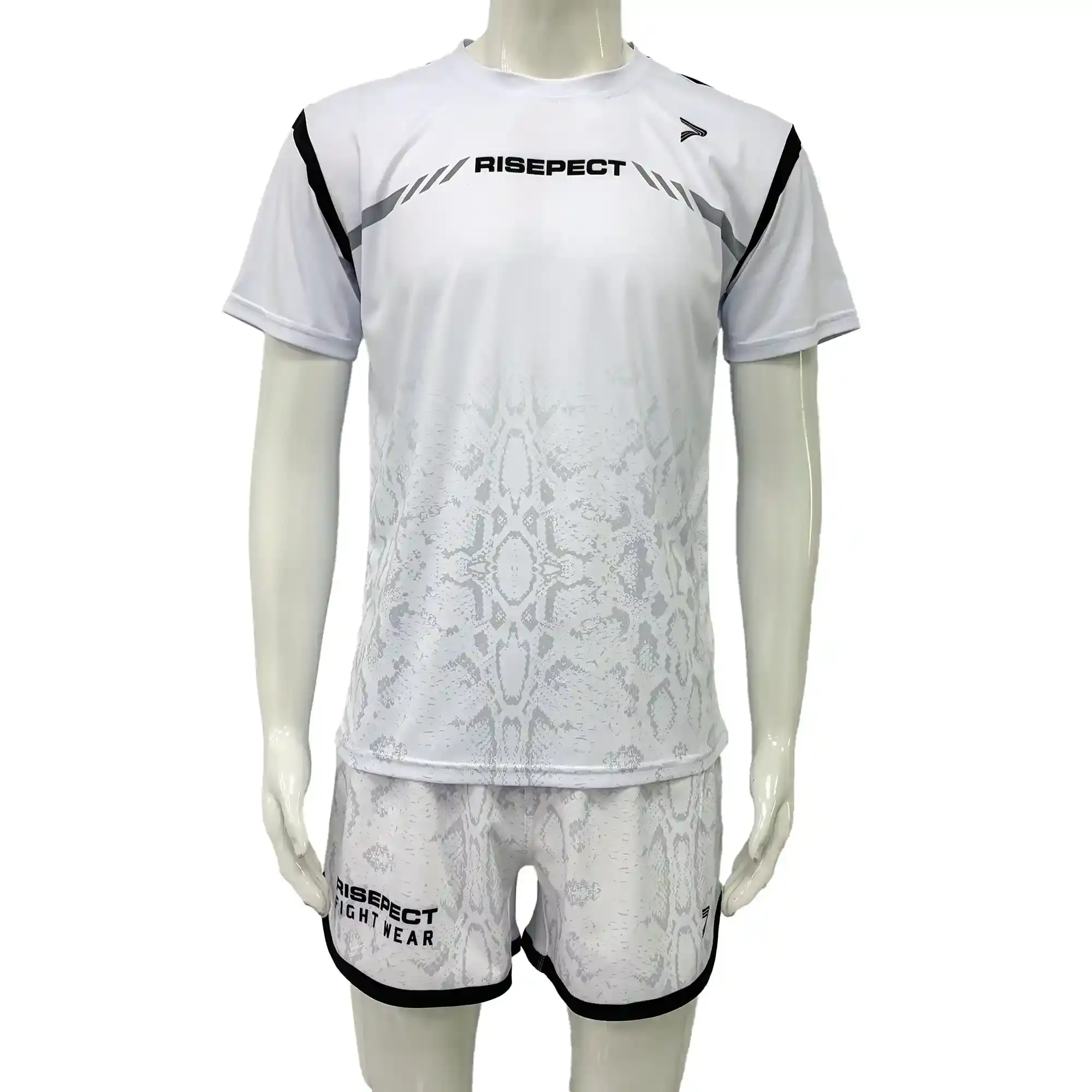 White Python Short Sleeve Tee Shirt Front View