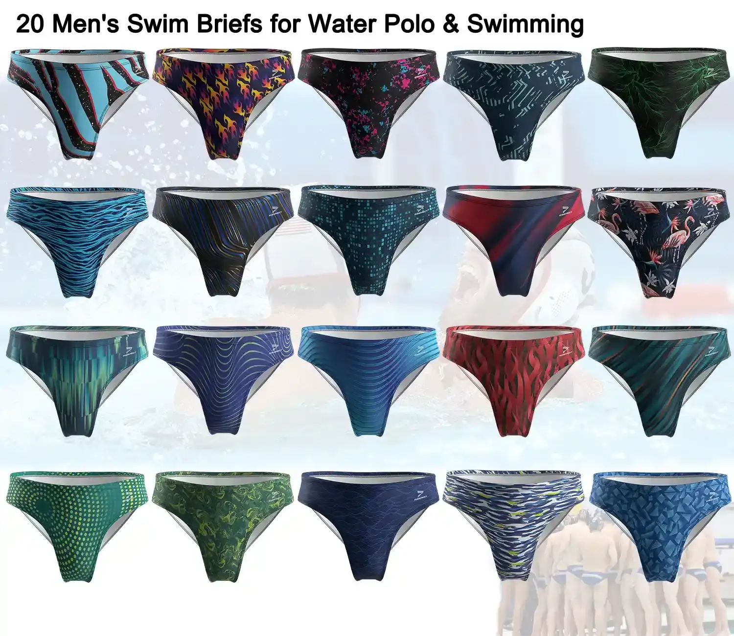 20 men's swim briefs for water polo and swimming