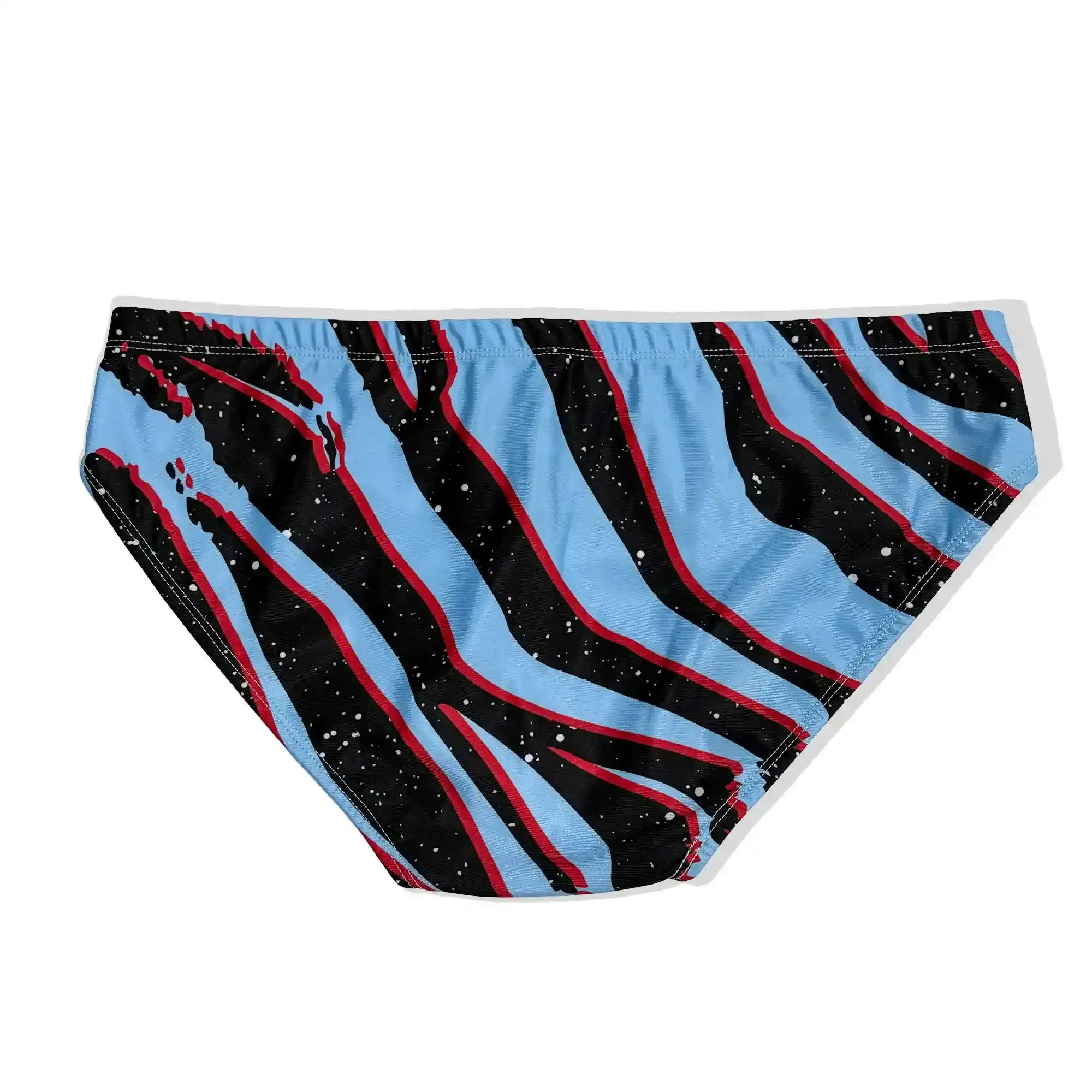Blue Zebra Swim Briefs Back View