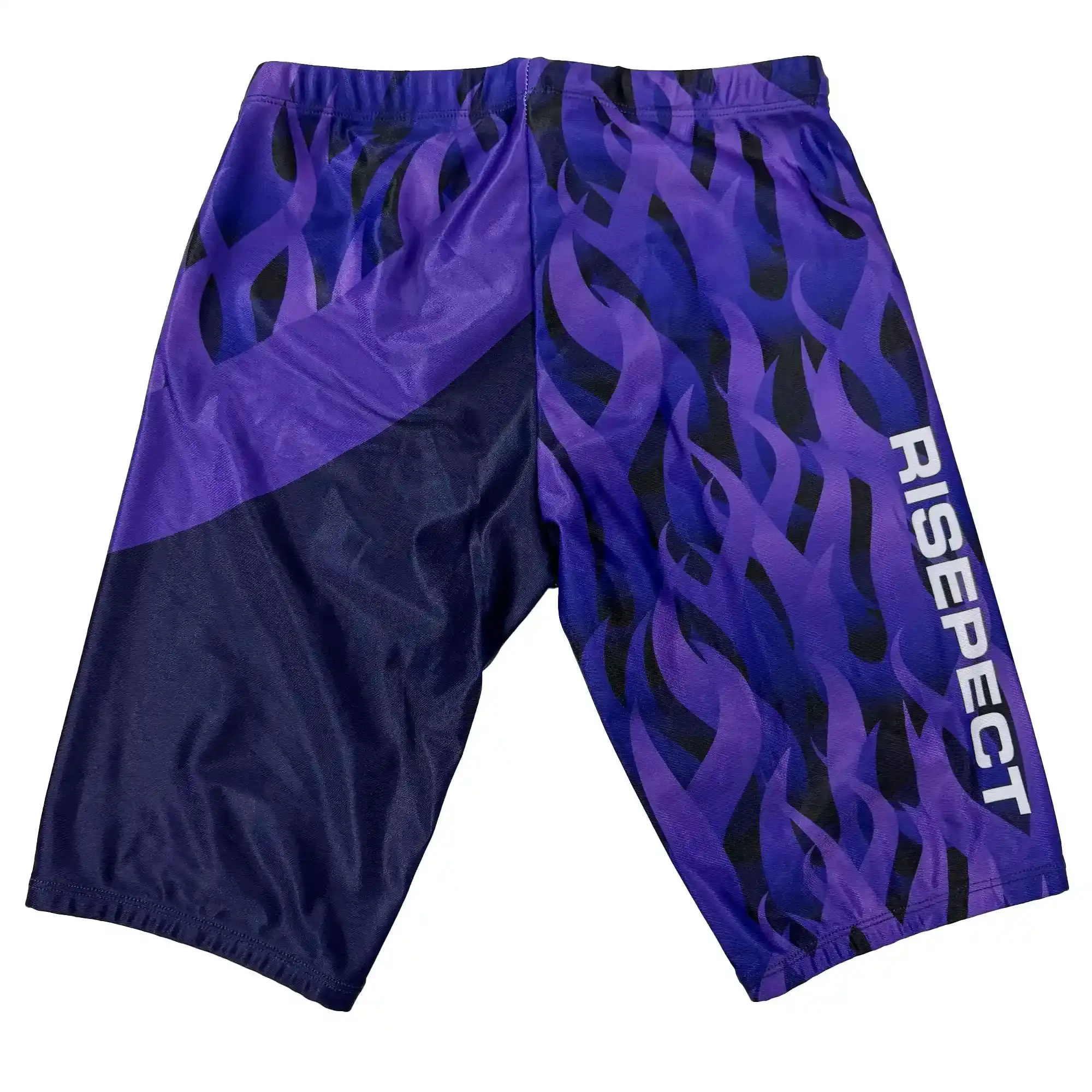 College Purple Swim Jammers Water Grass Flat Lay Back View