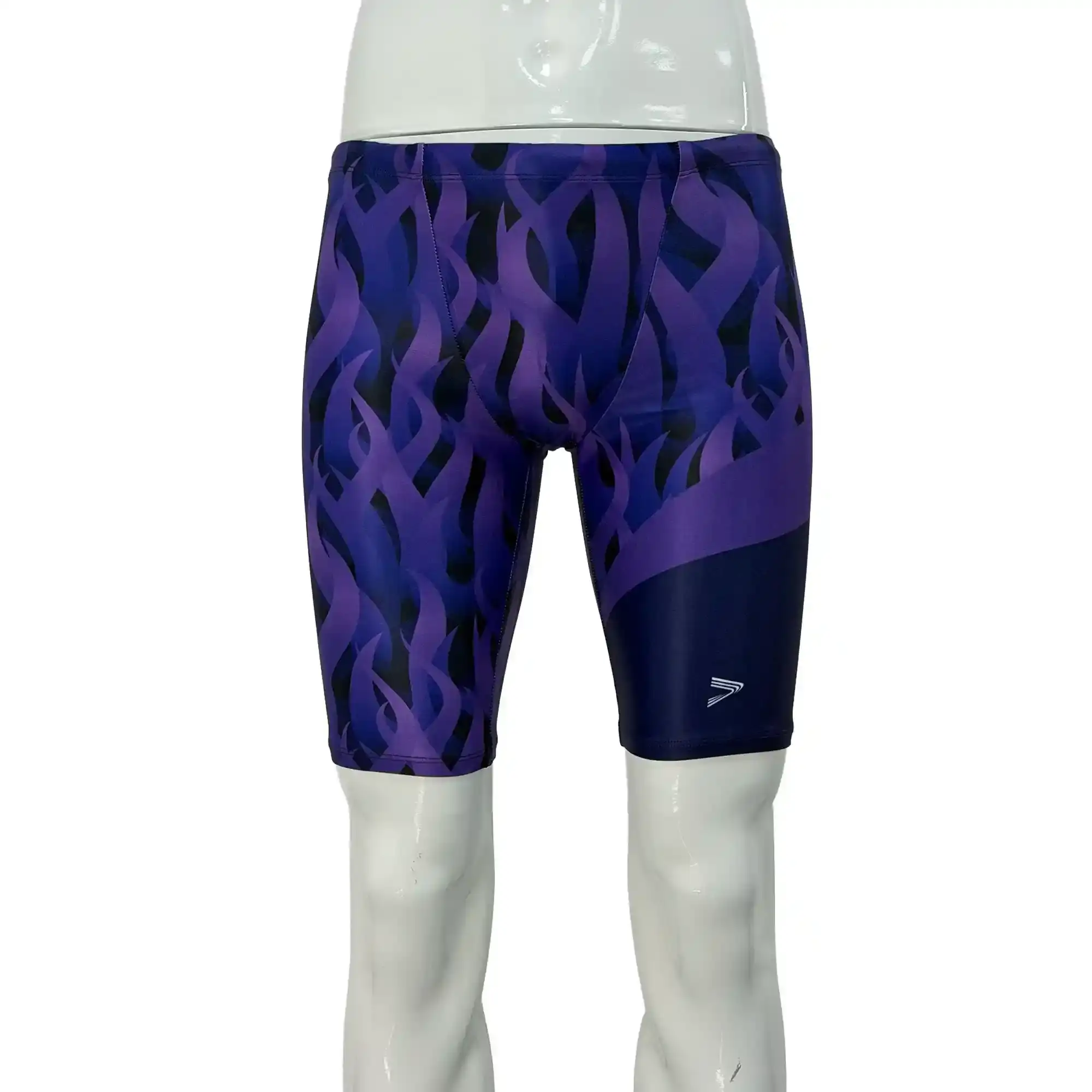 College Purple Swim Jammers Water Grass Front View