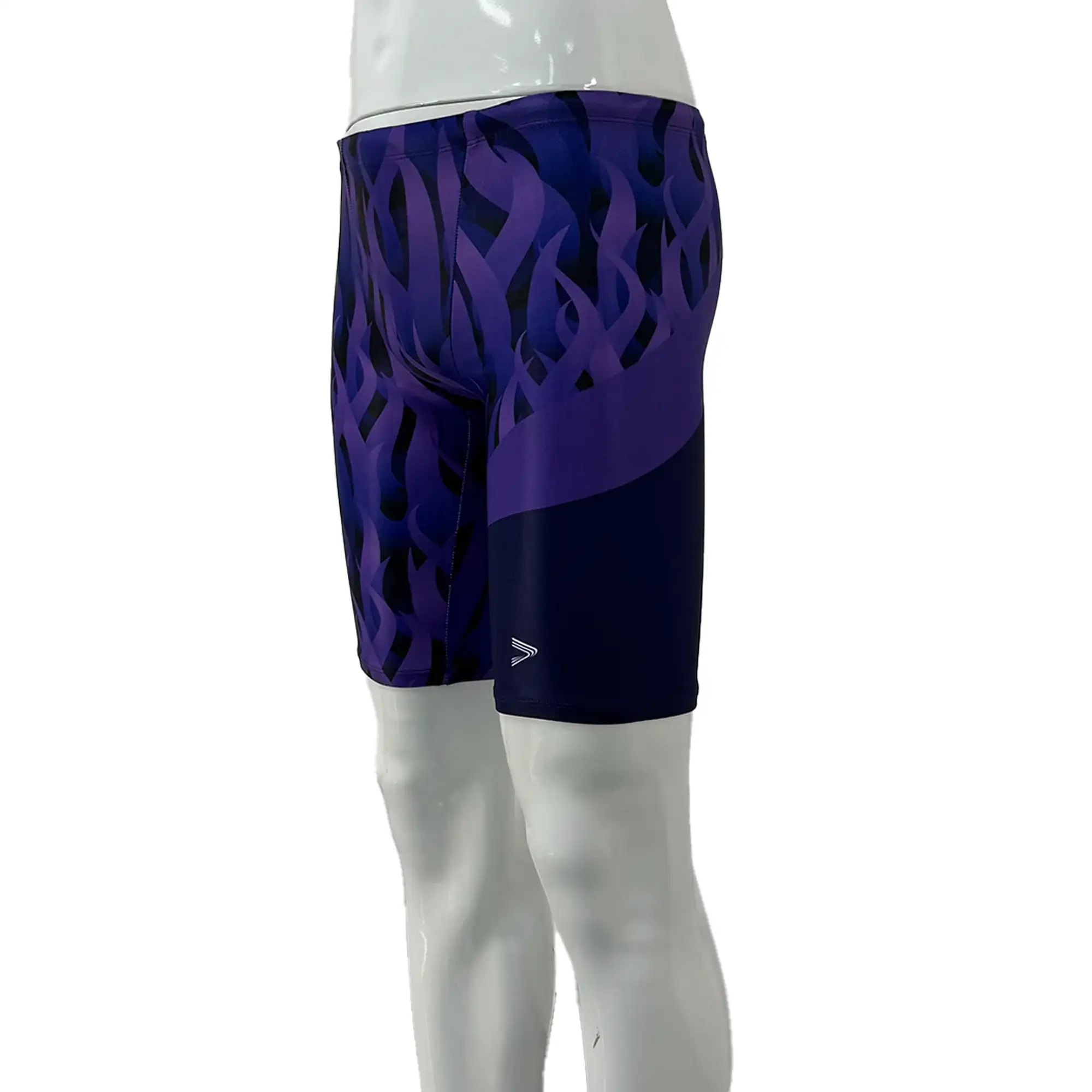 College Purple Swim Jammers Water Grass Front Side View
