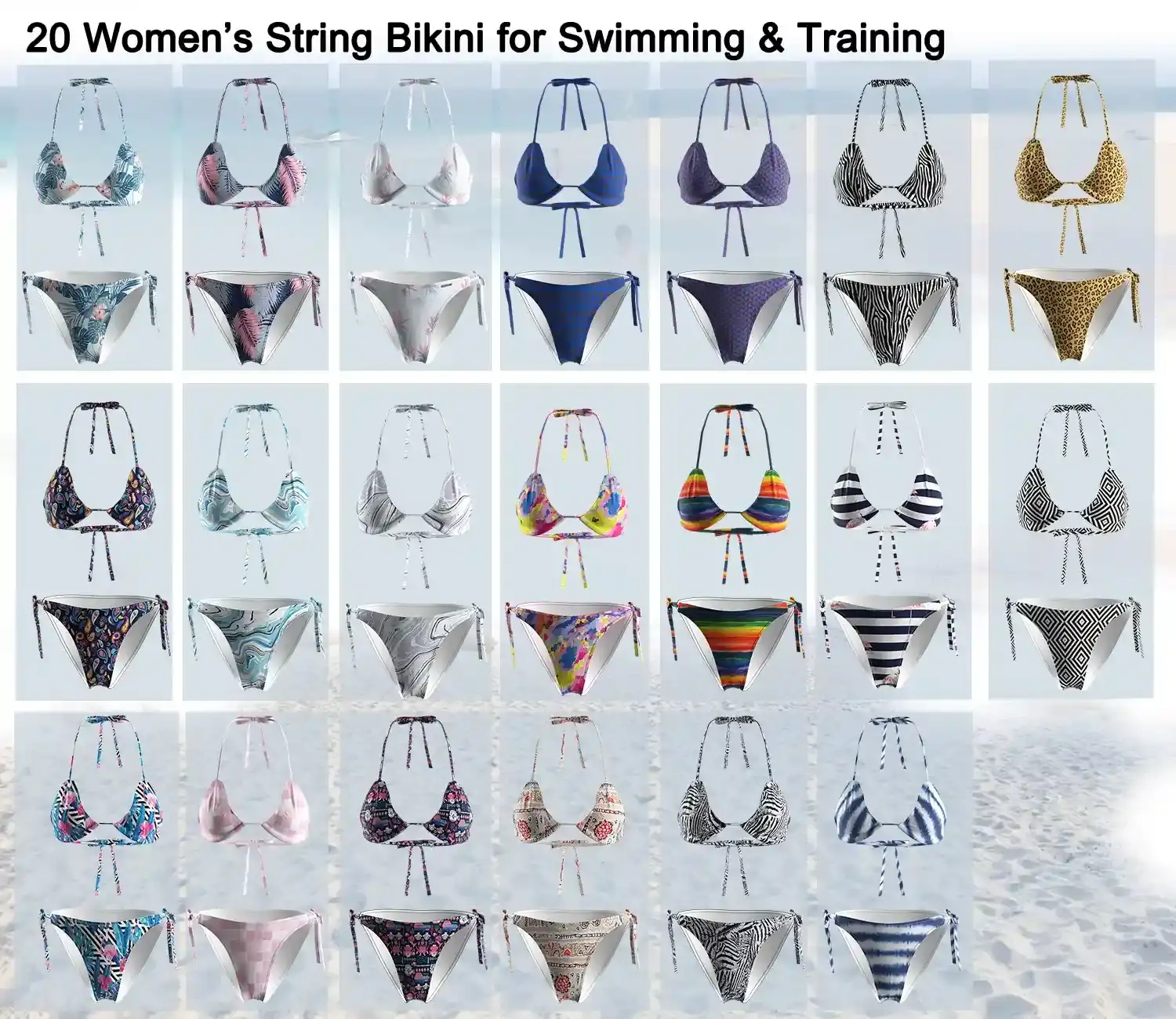 20 women's string bikini for swimming and training