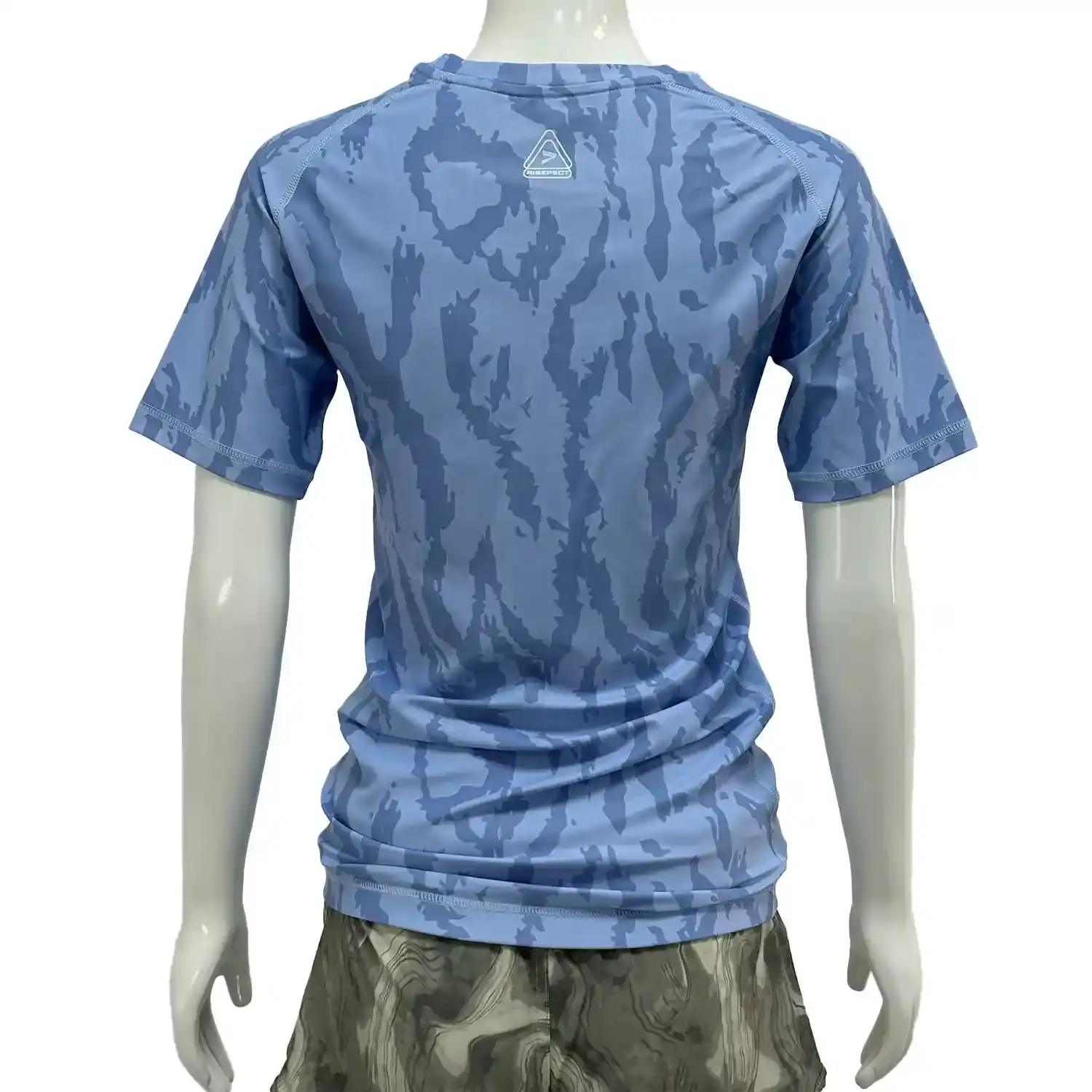 Women's light blue crack bjj rash guard long sleeve back view