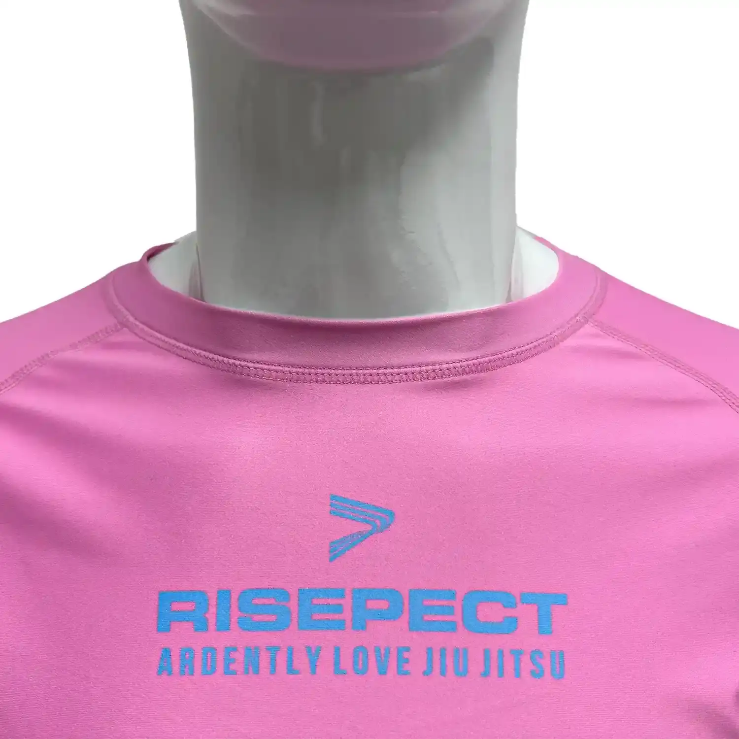 Bjj elk two-color pink blue short sleeve rash guard chest logo - ardently love jiu jitsu & RISEPECT
