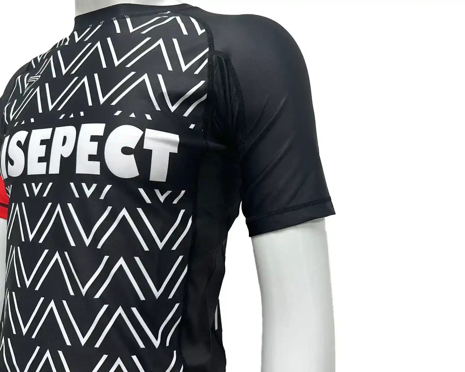 Black mma rashguards bjj ss rash guard white-waves print