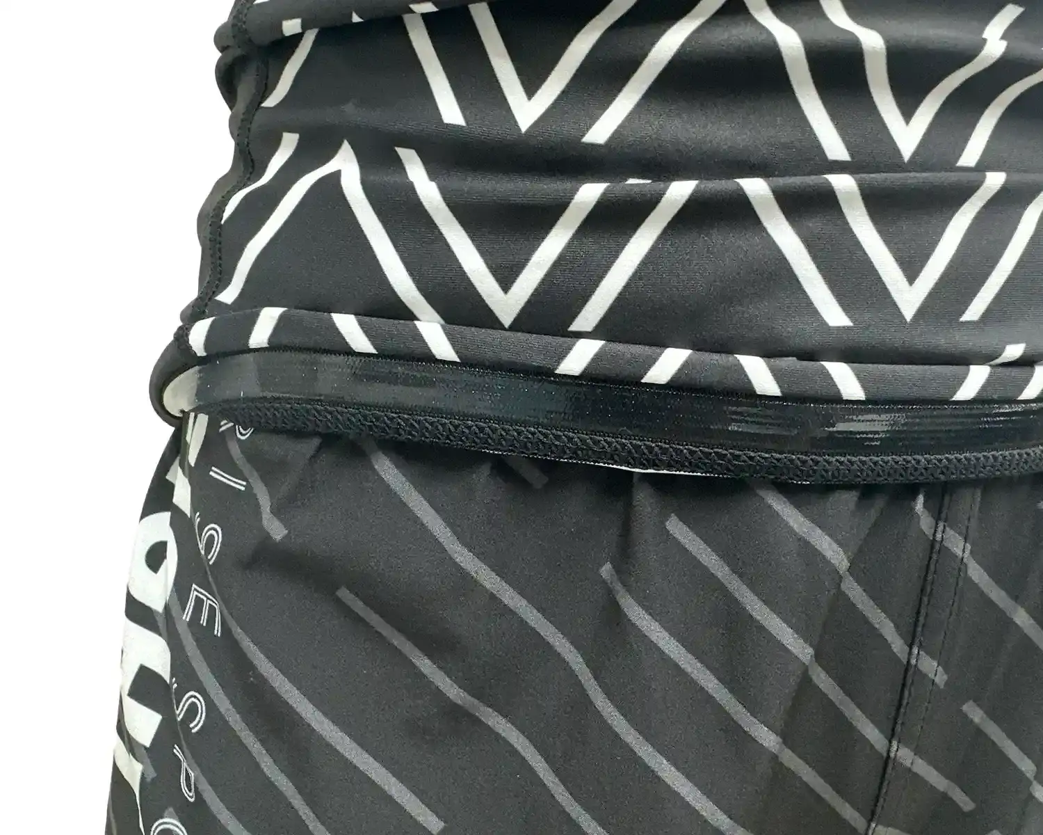 Black mma rashguards bjj ss rash guard white-waves print front side view