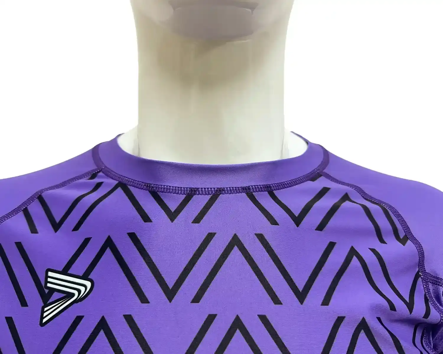 Purple rashguards jiu-jitsu waves rash guard for men neck outside details