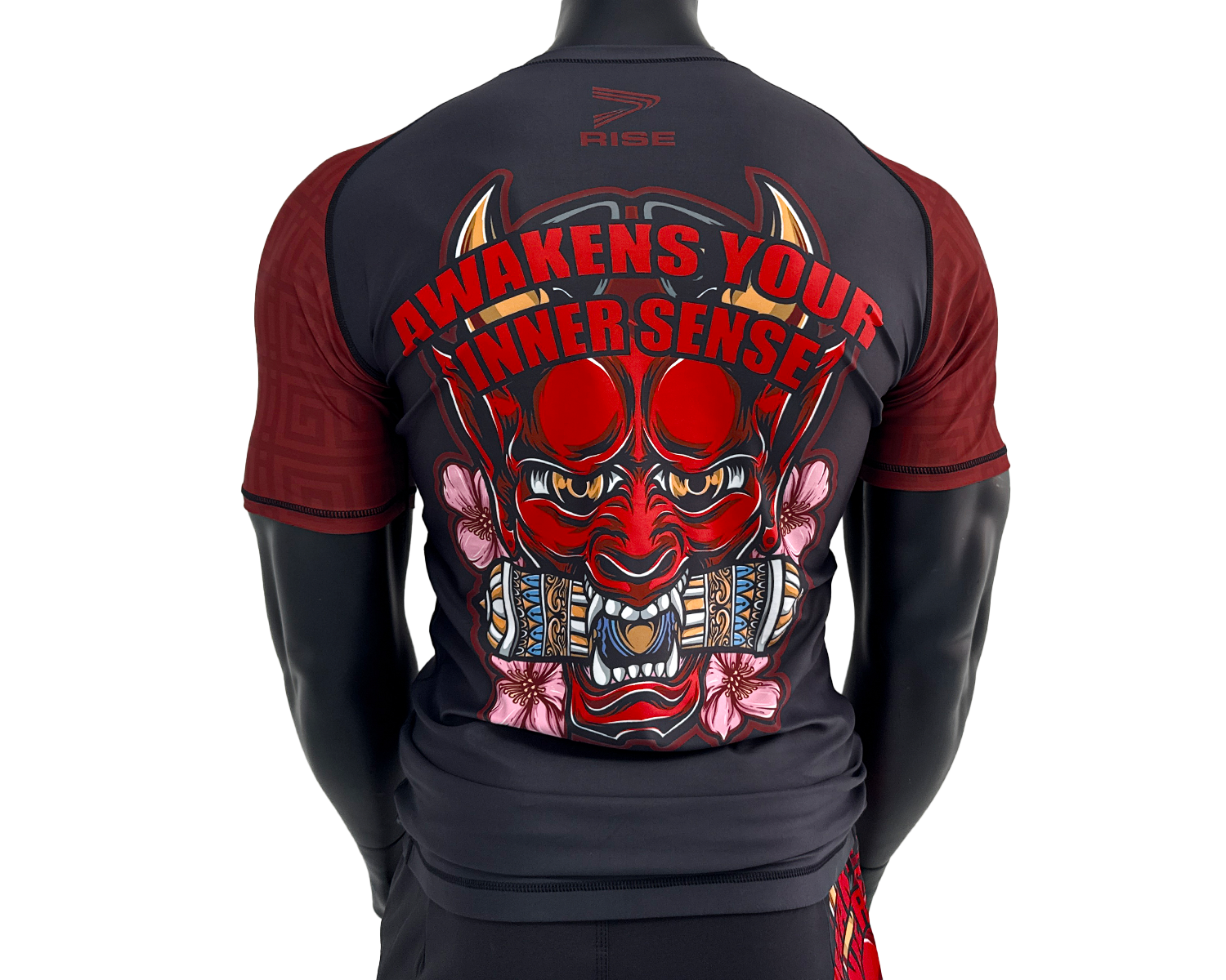 Prajna short sleeve rash guard back view on male model