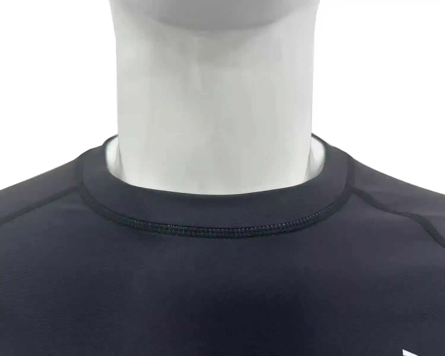 Purple-gradient stripes rash guard BJJ front neck external details