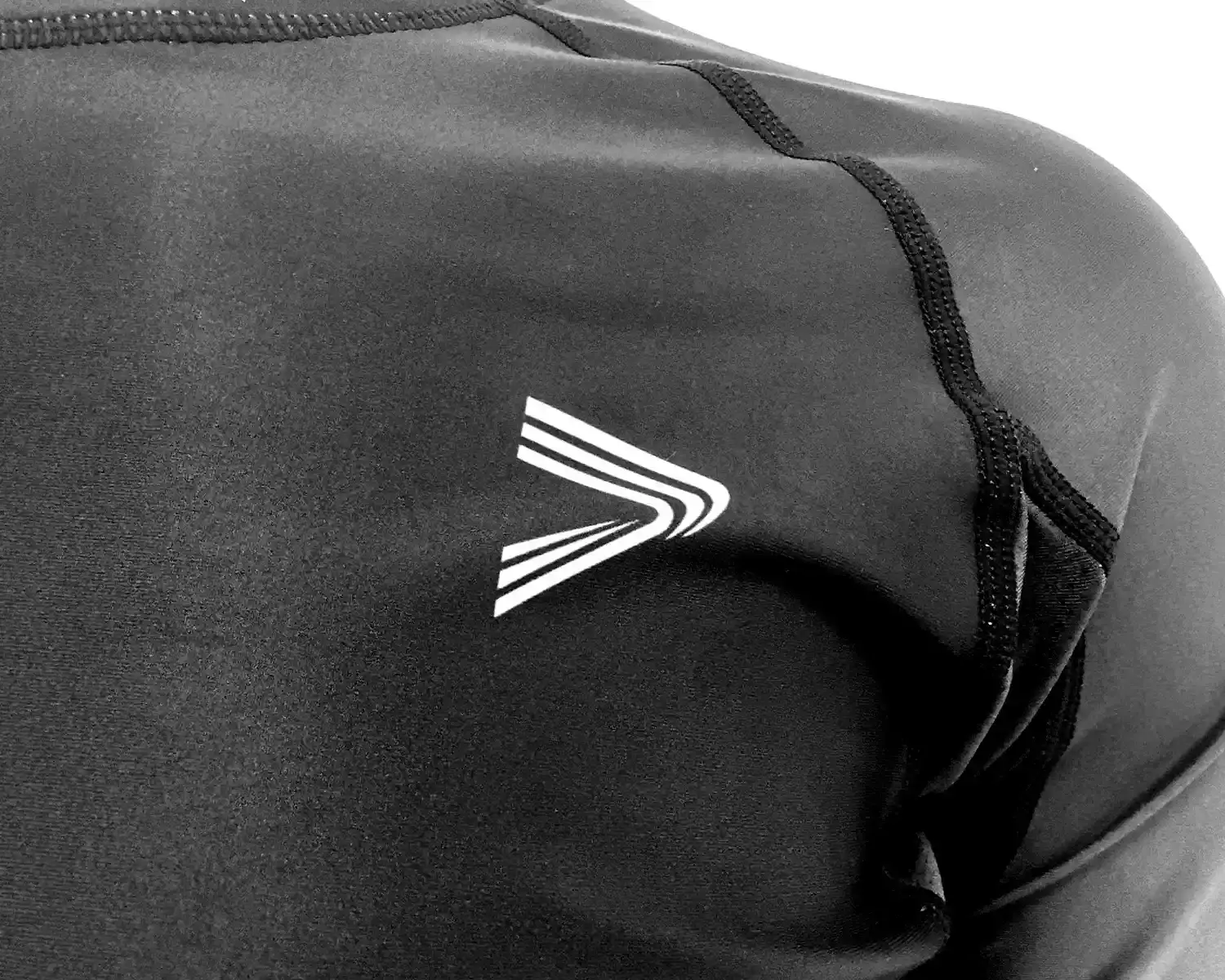 Purple-gradient stripes rash guard BJJ front raglan sleeve and flatlock seam details