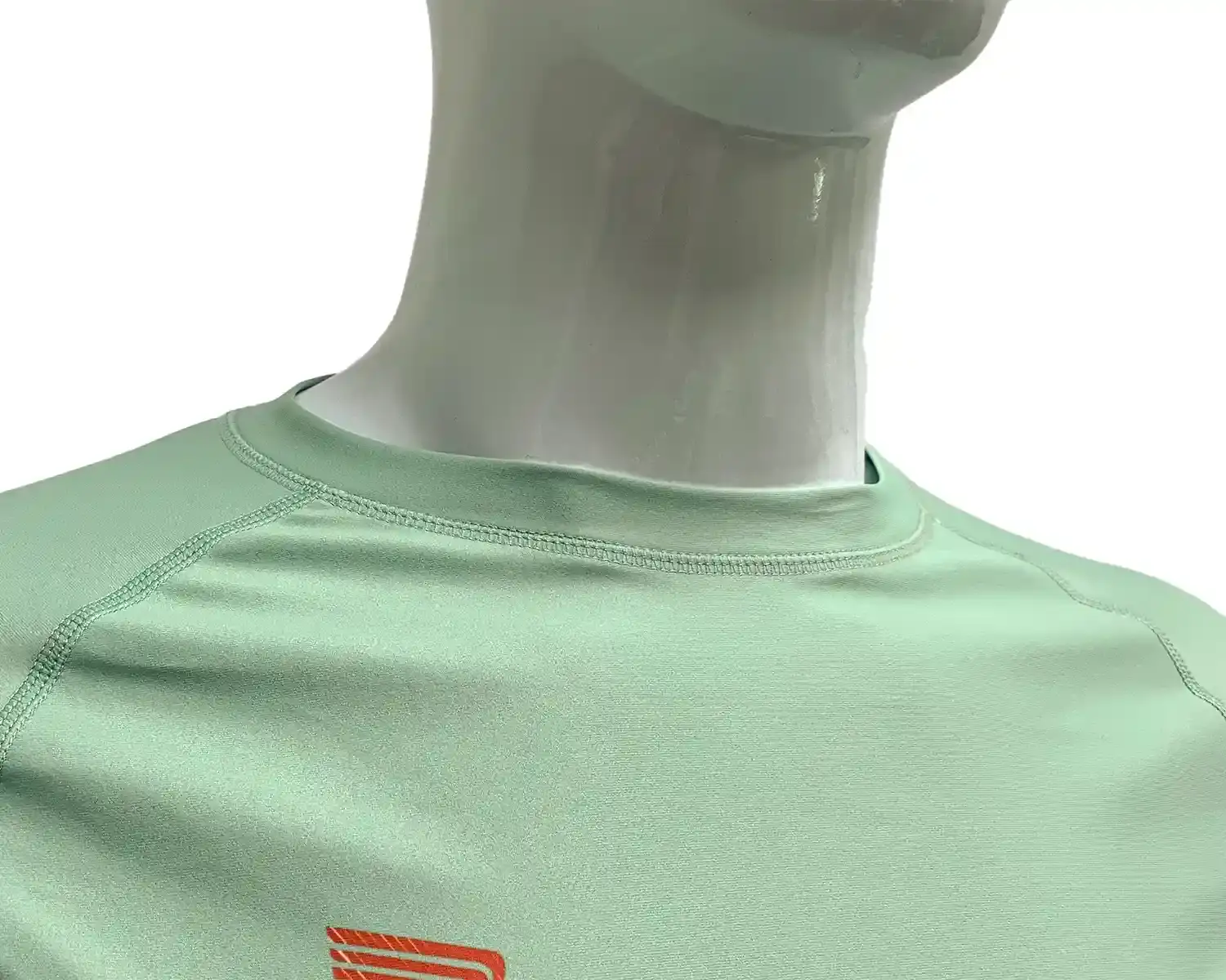 Rose bjj rash guard green front neck external details
