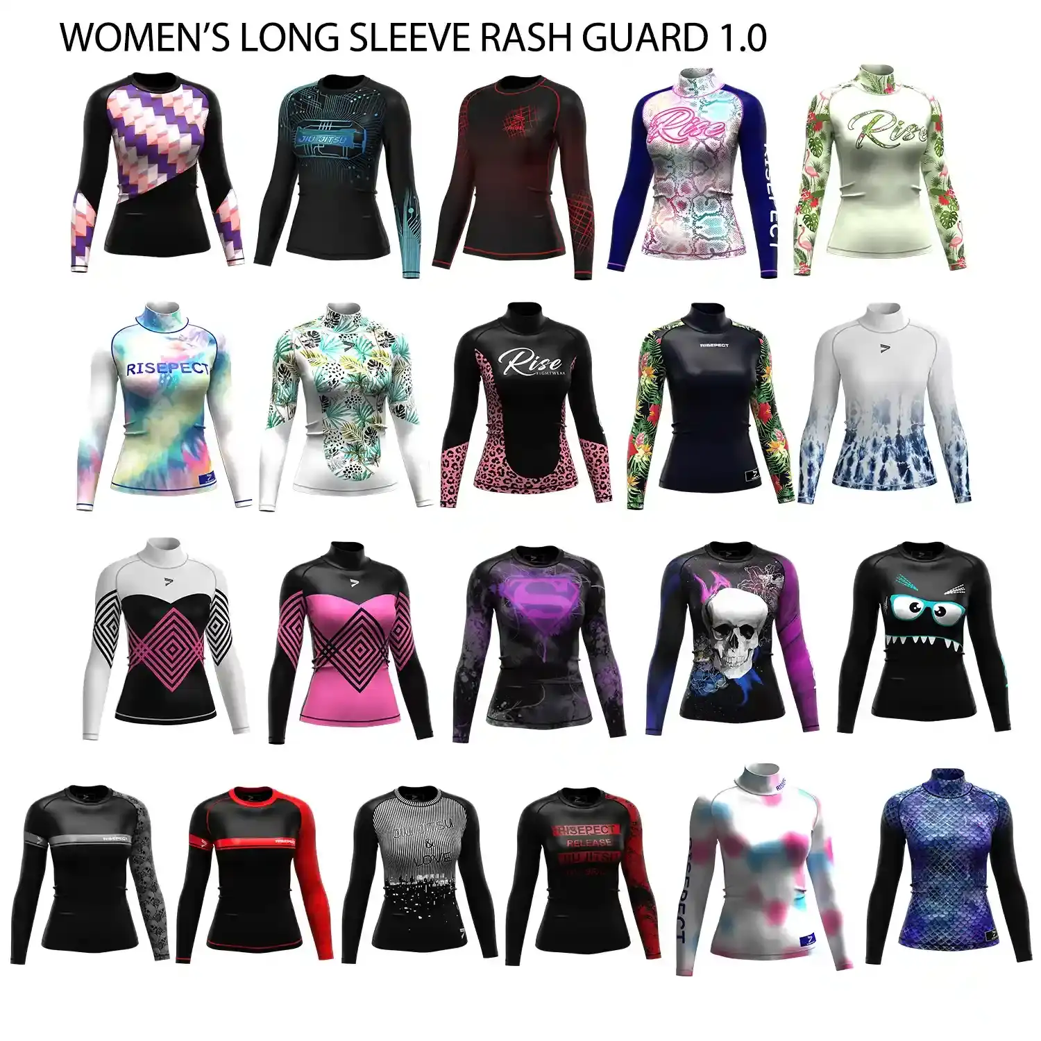 20 women's long sleeve rash guards 1.0