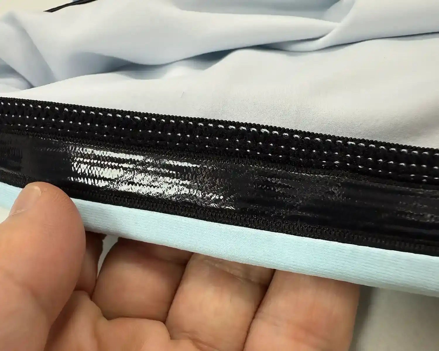 Upf50 Bjj Rashgaurd hem internal silicone strip upclose