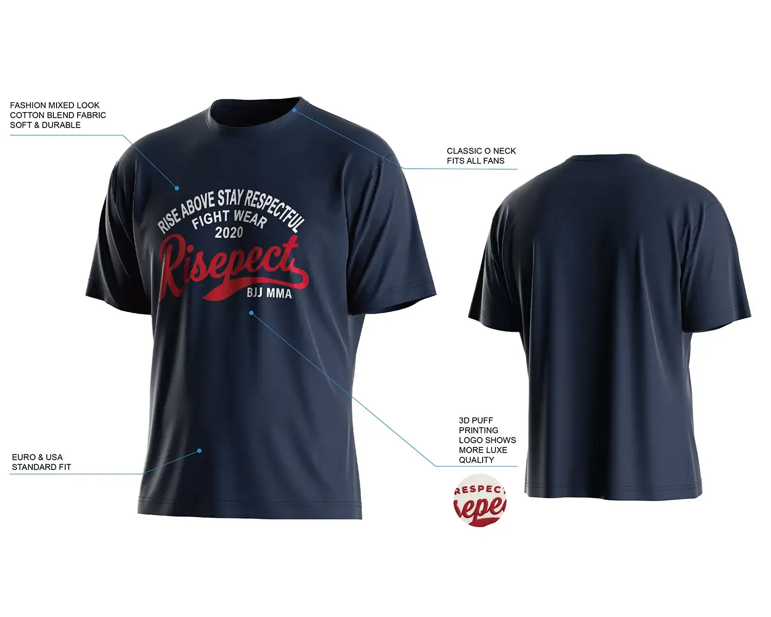 Soft rayon blend t shirt with stretch comfort, breathable fabric, and durable shape retention.