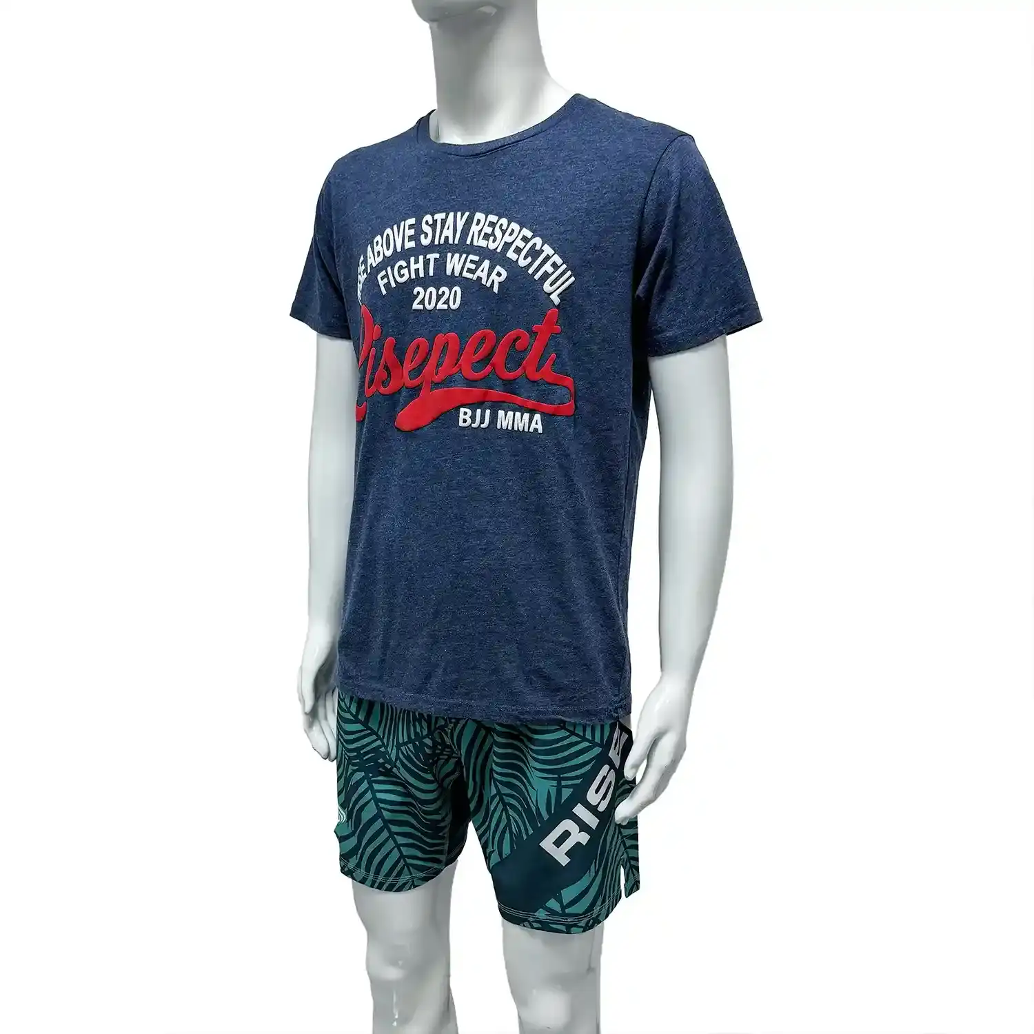 The left front view of navy combat culture tee