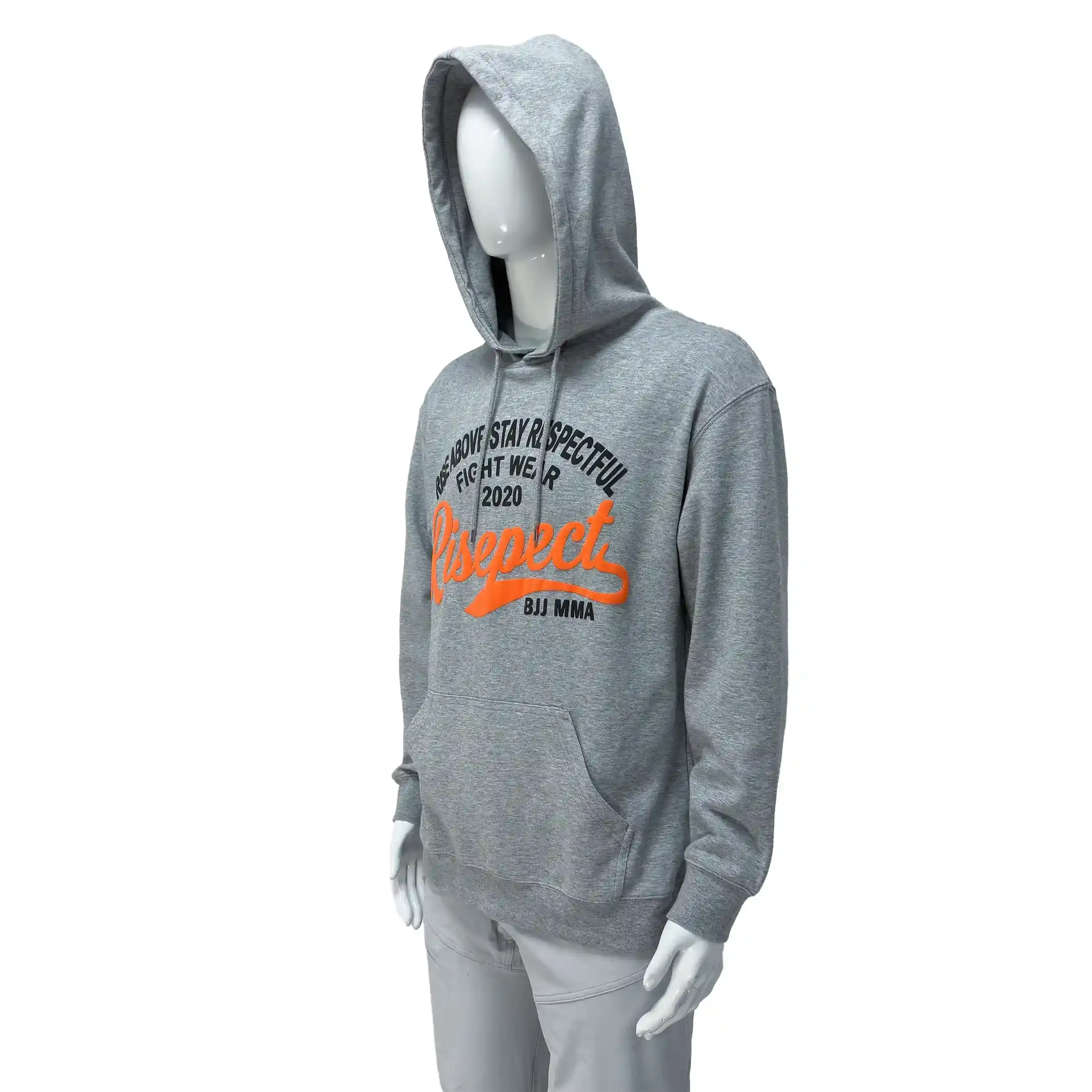 Combat Culture Hoodie Front-Side View With Hood Up