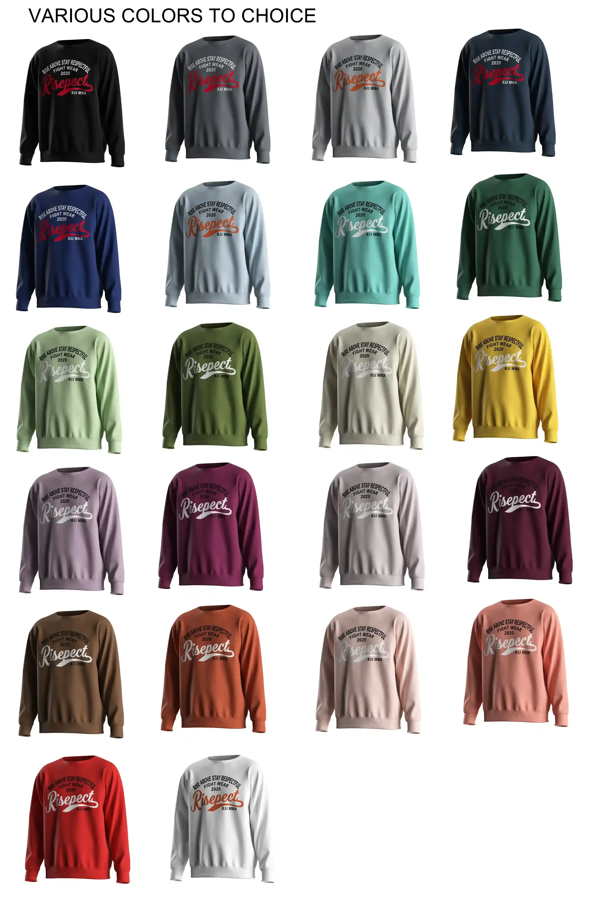 22 colors combat culture sweatshirts