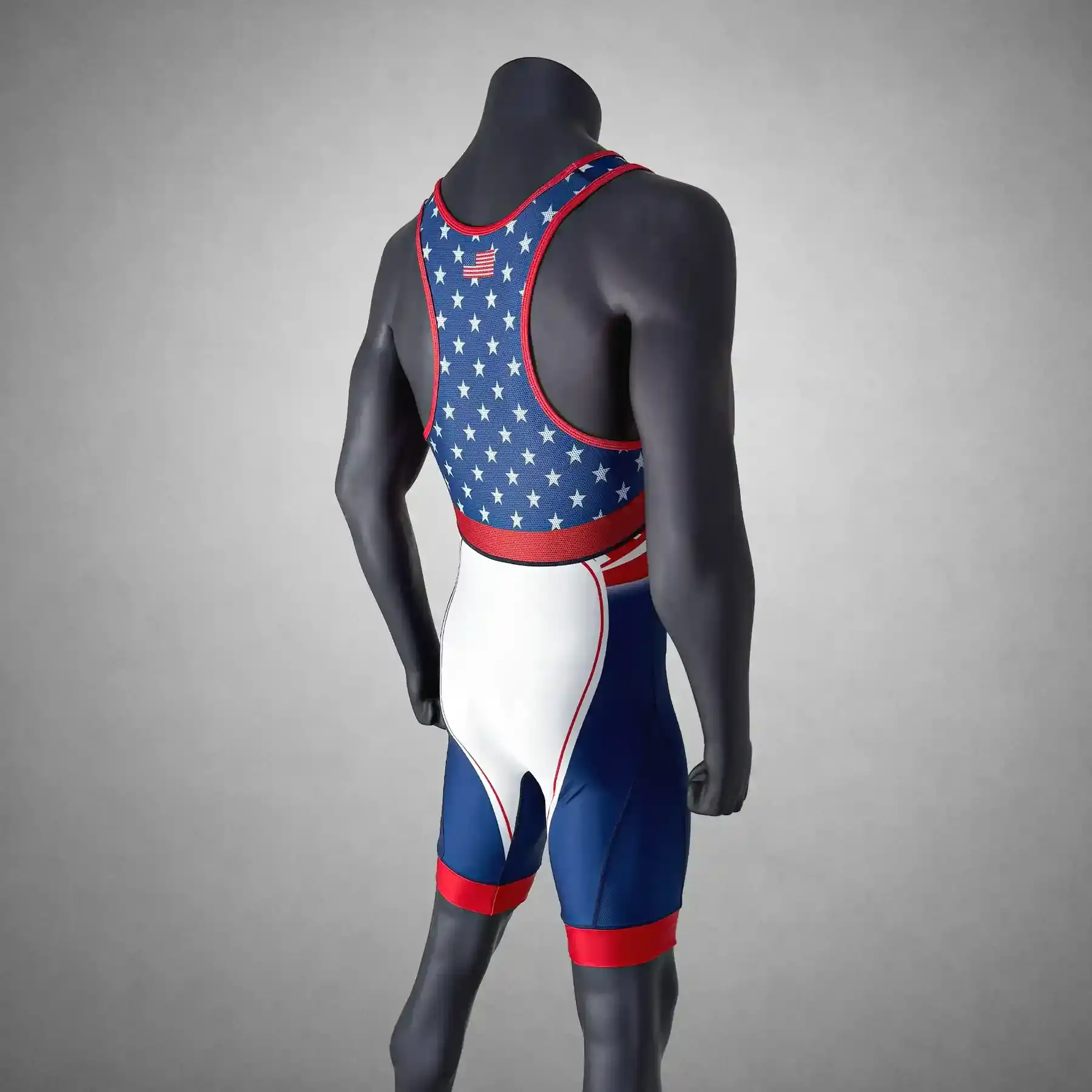 The Right Back View of American Open Era Wrestling Singlet