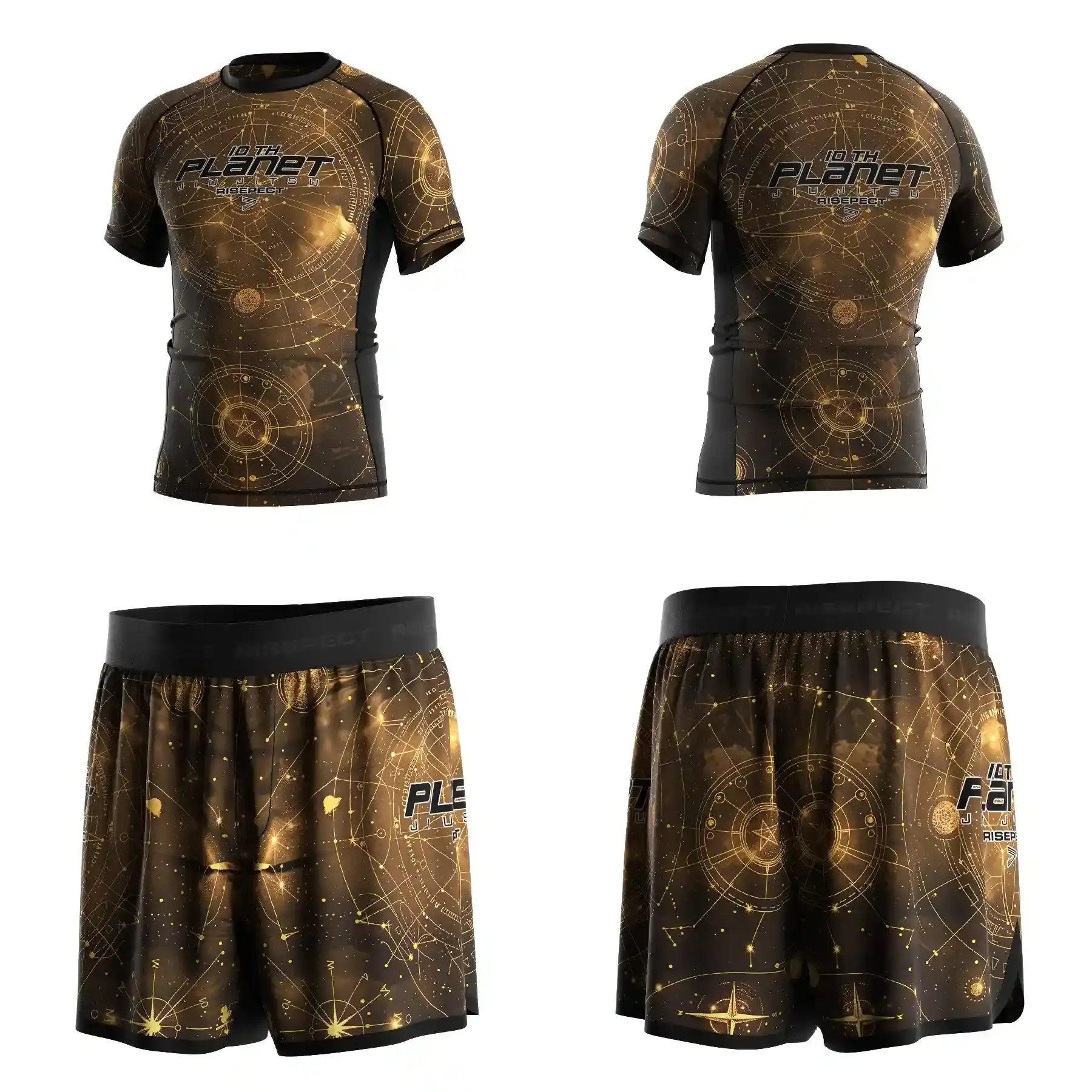 Stellar Alchemist Star Chart 10th Planet Jiu Jitsu Cosmic Sublimation Rash Guard & Fight Shorts Sets
