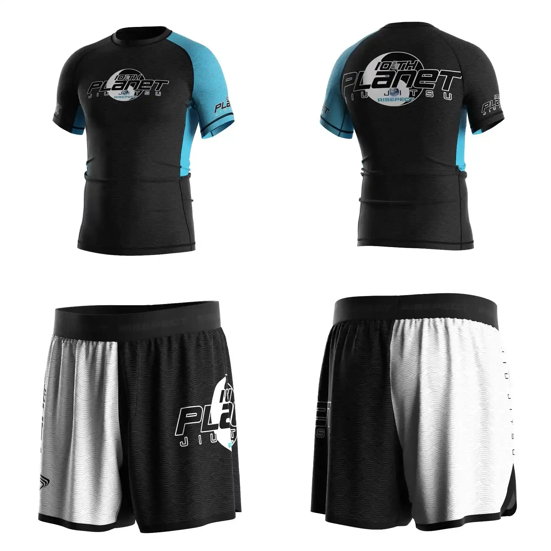 Split Horizon Deep Space 10th Planet Jiu Jitsu Cosmic Sublimation Rash Guard & Fight Shorts Sets