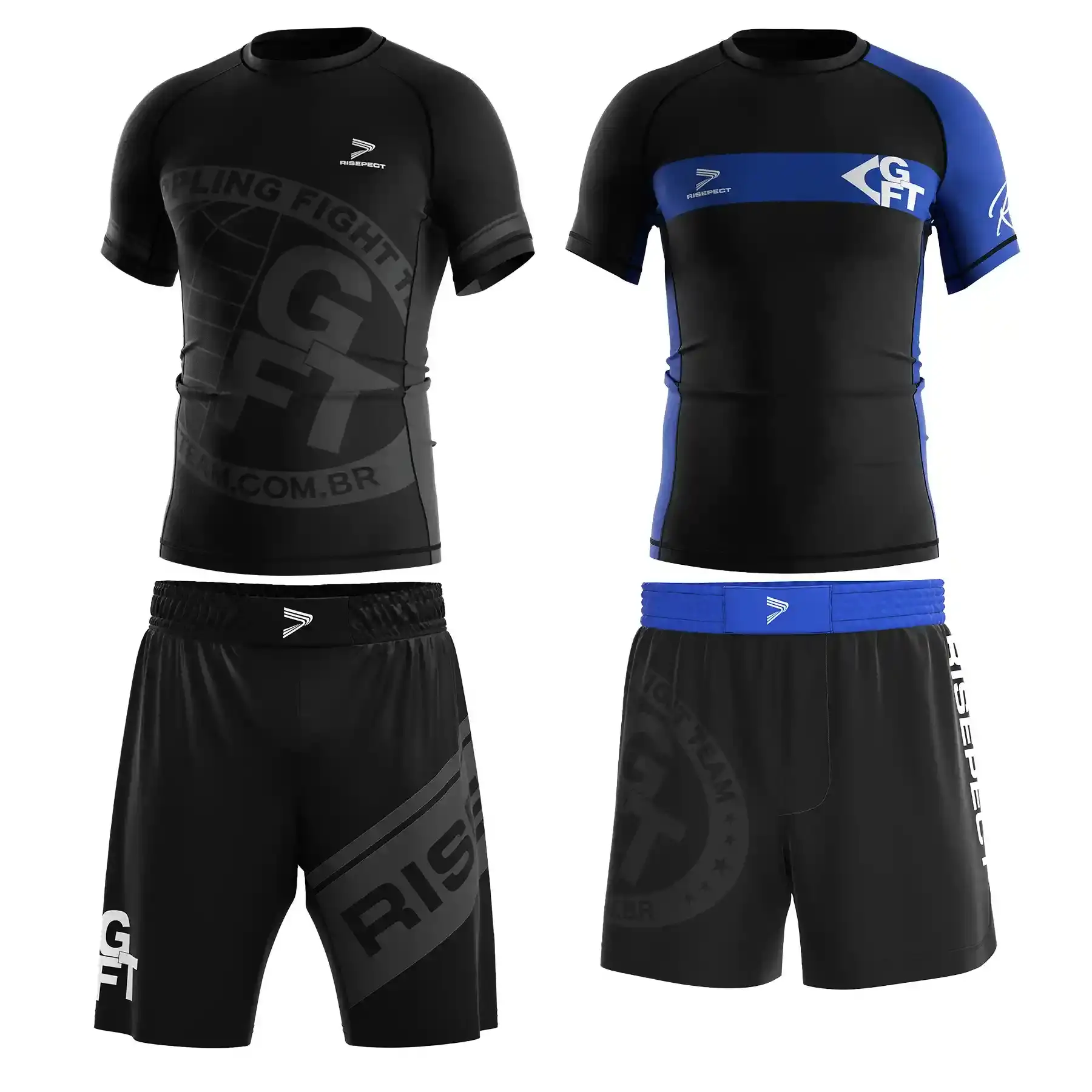 2 grappling fight team nogi set rash guard and fight shorts