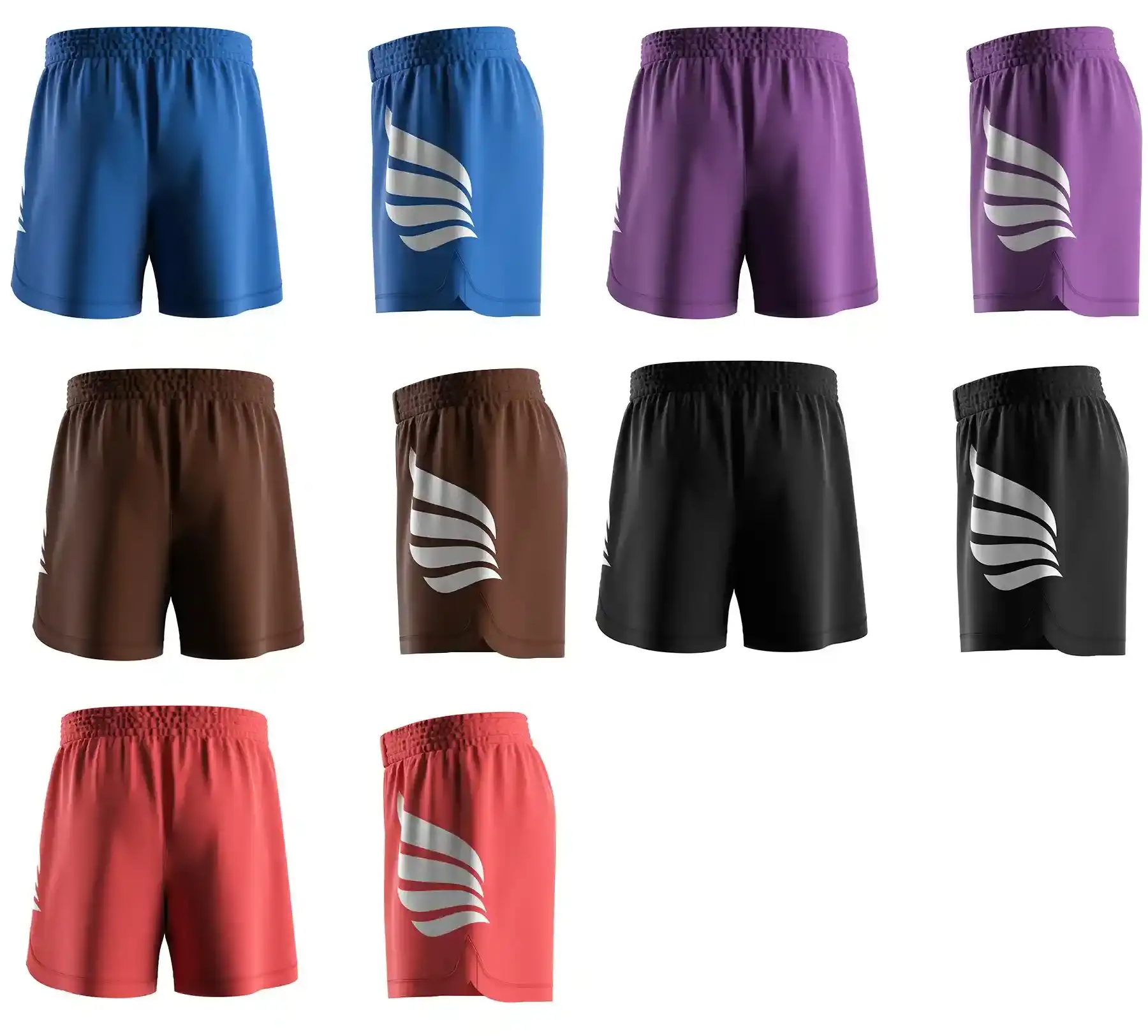 The side and back view of dream art jiujitsu sublimated fight shorts