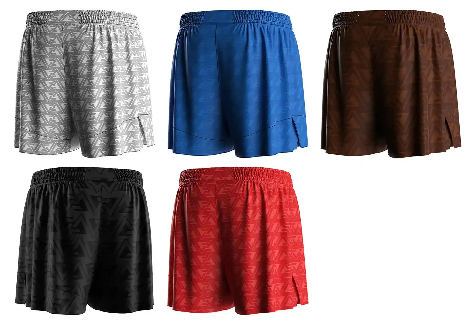 The side and back view of custom gracie barra classic no gi bjj fight shorts