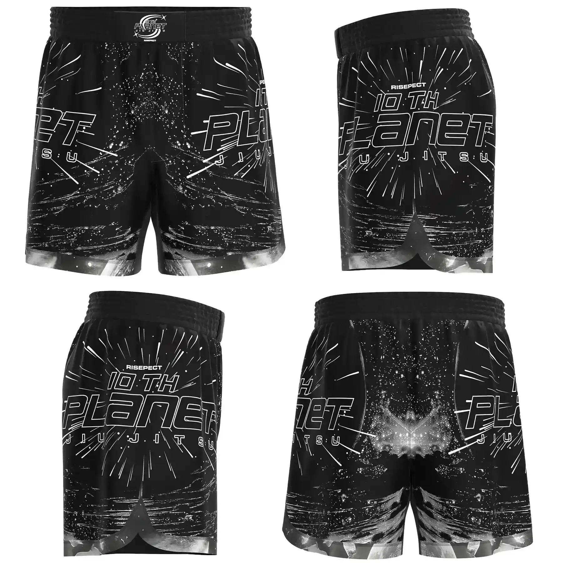 The Gray Fight Shorts of Tenth Planet Galaxy Print Jiu-Jitsu Rashguard & Shorts Set Custom