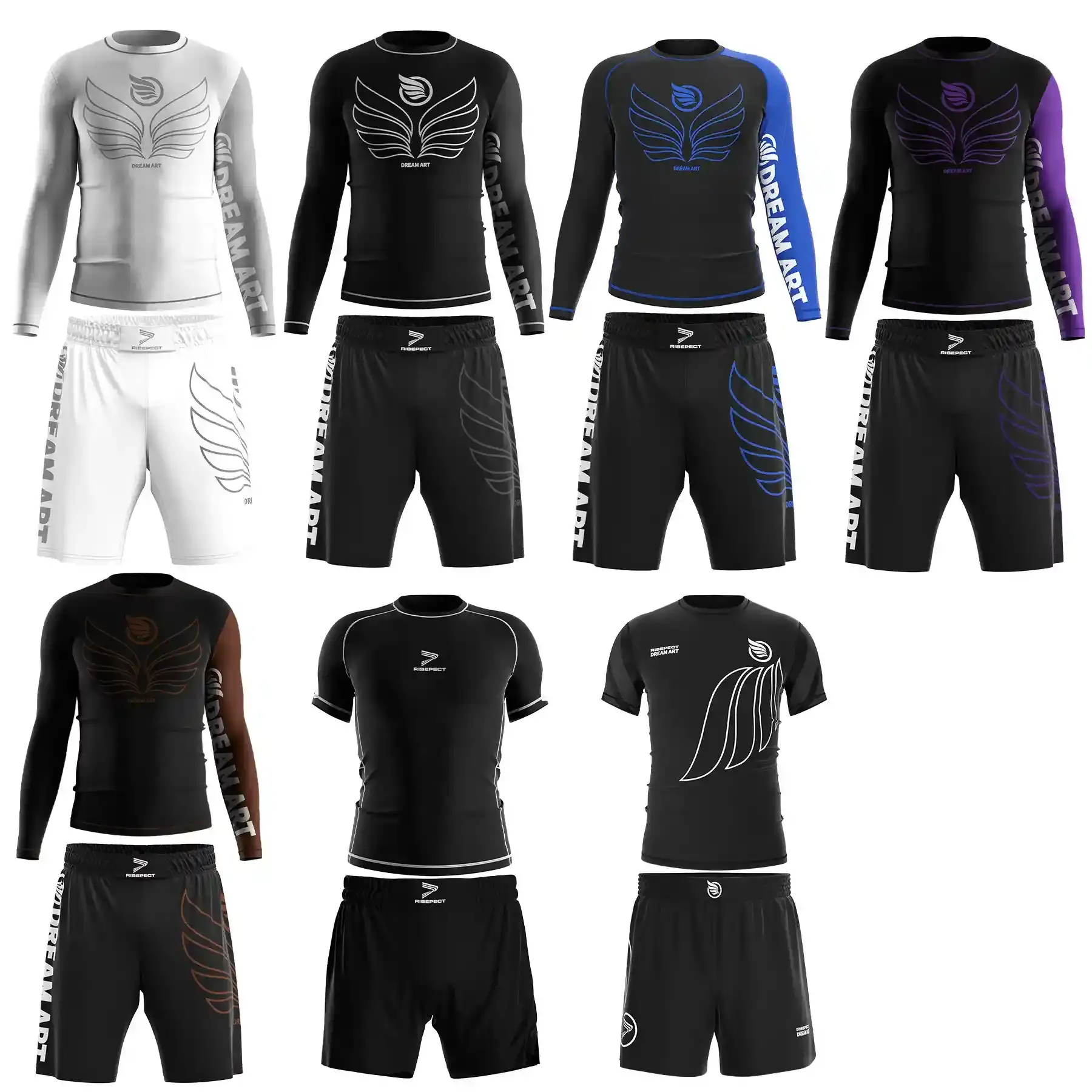 Dream Art 7 BJJ MMA package rashguard and fight shorts