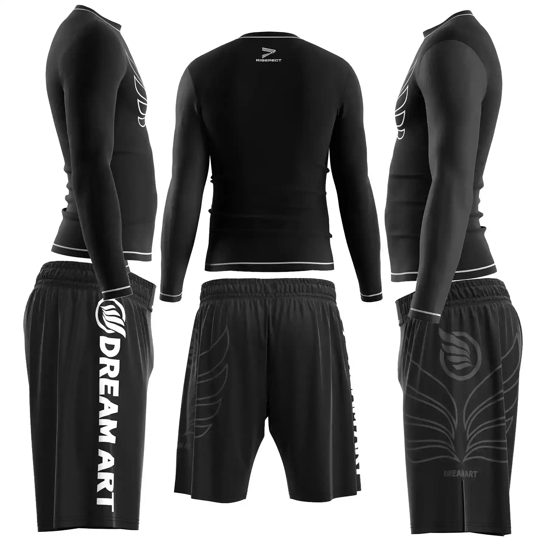 The Side and Back of Dream Art Inspired Black-gray Belt Rank Package