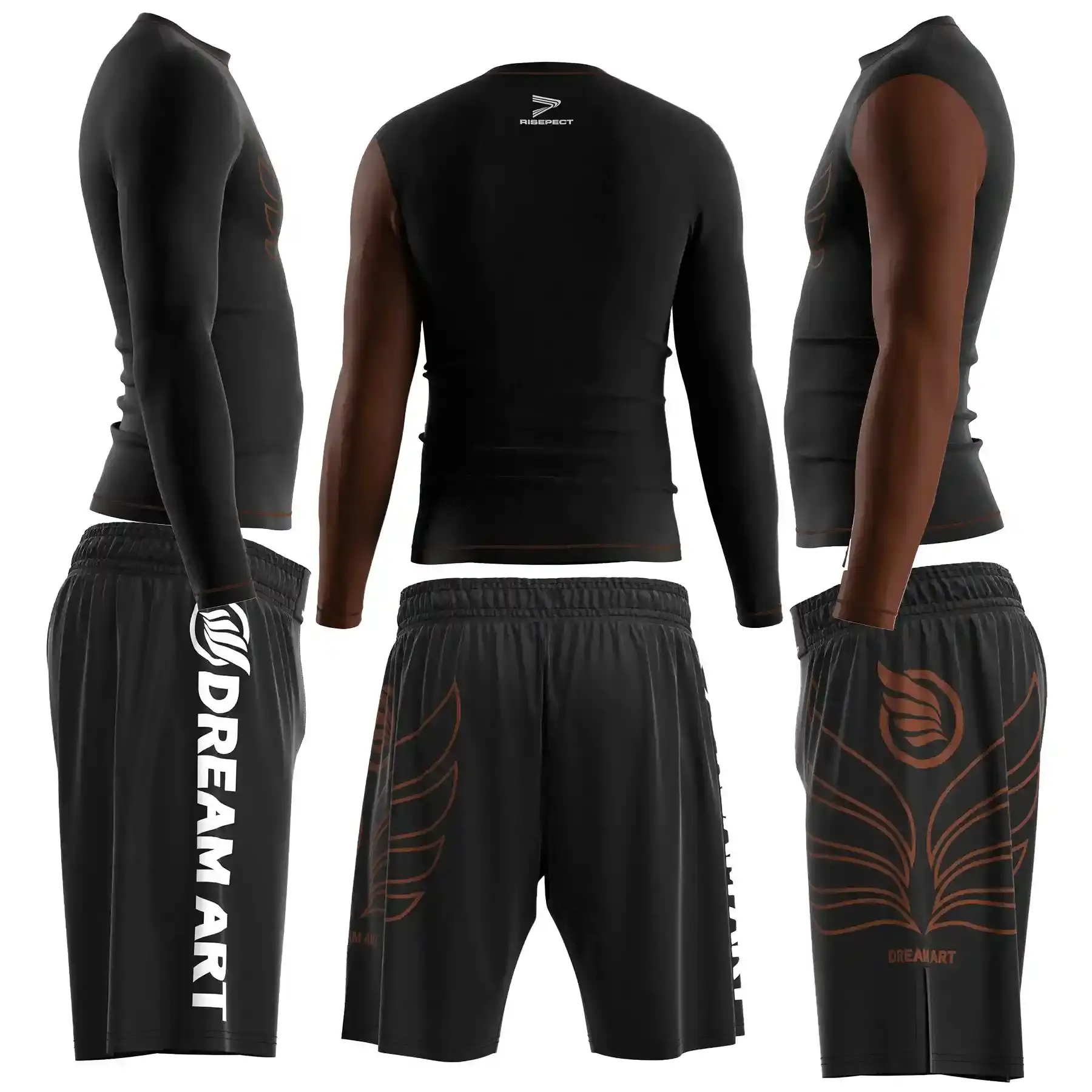 The Side and Back of Dream Art Inspired Black-brown Belt Rank Package