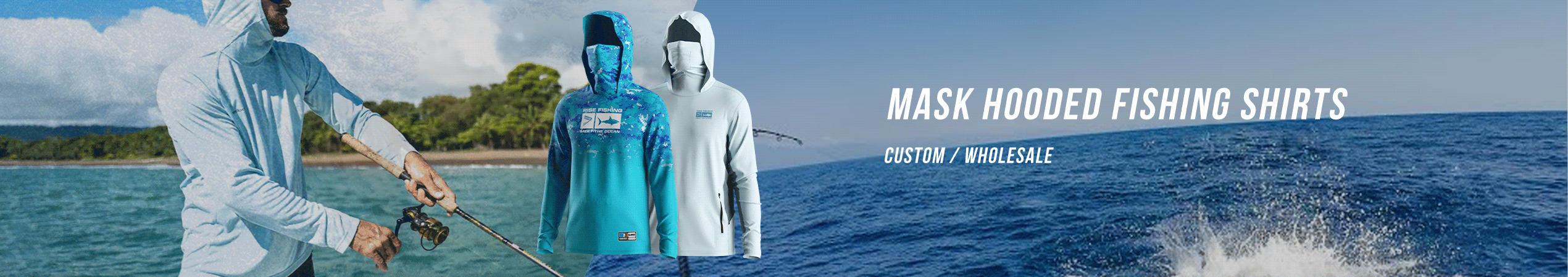 Wholesale Custom Mask Hooded Fishing Shirts