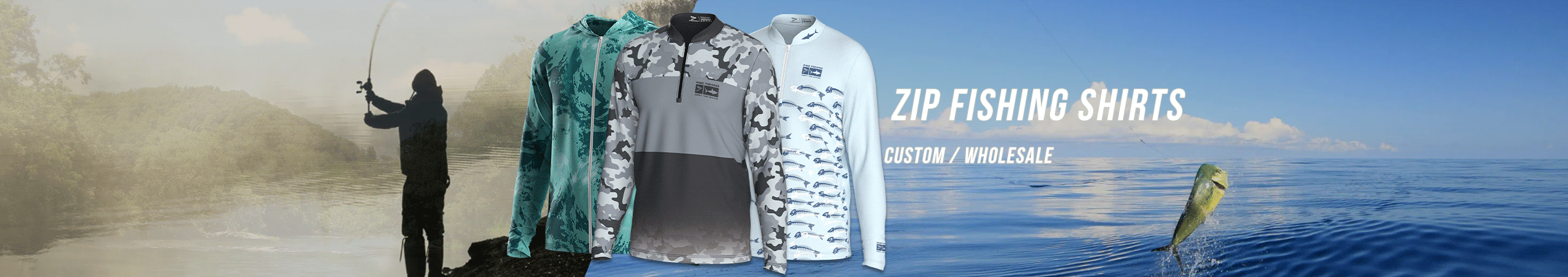 Wholesale Custom Zip Fishing Shirts