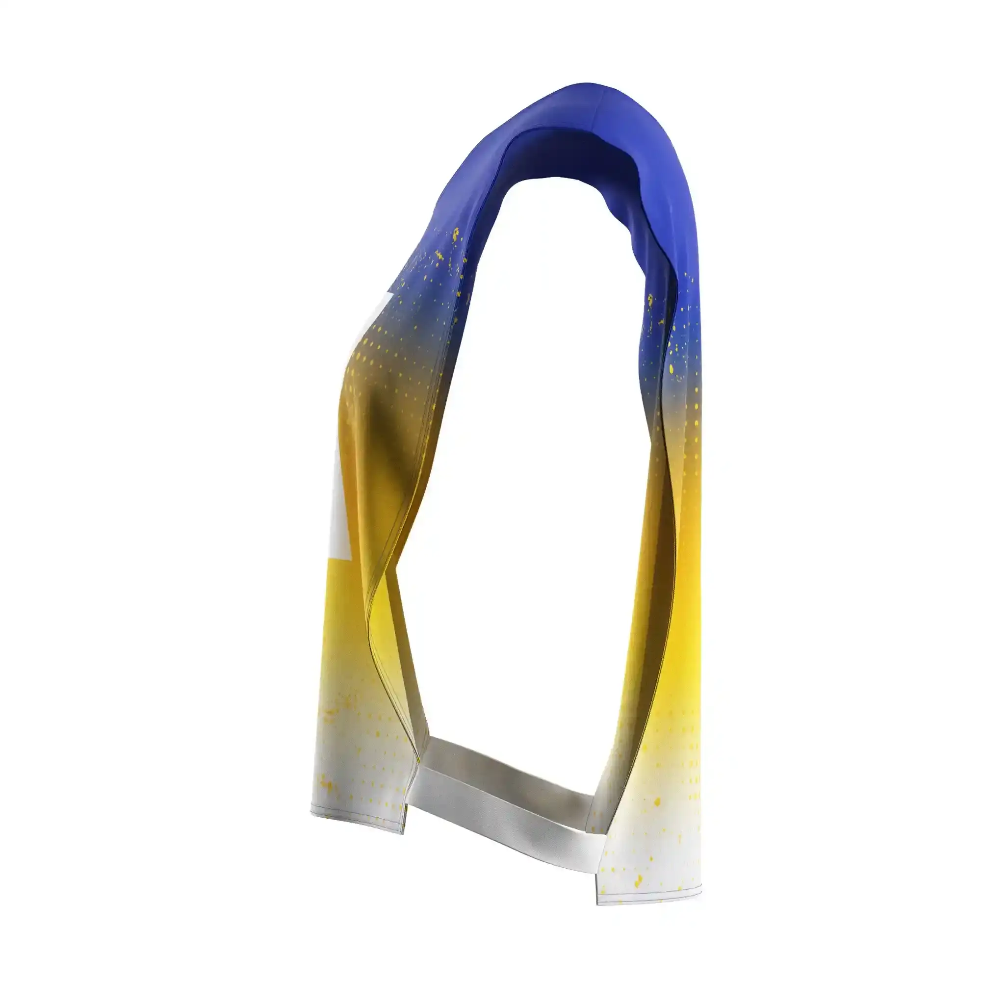 The Left View of Blue Gold Gradient Rowing Training Vest Women's Mesh Canoe Pinnie
