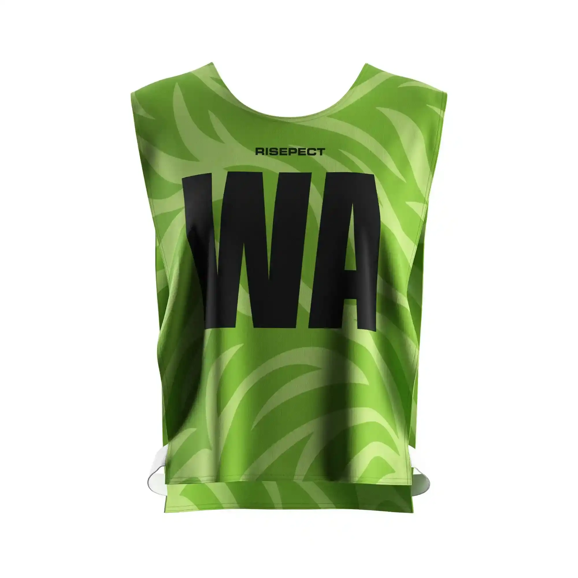 Green Wave Rowing Pinny Vest Style Personalized Logo/Number With The Letters WA