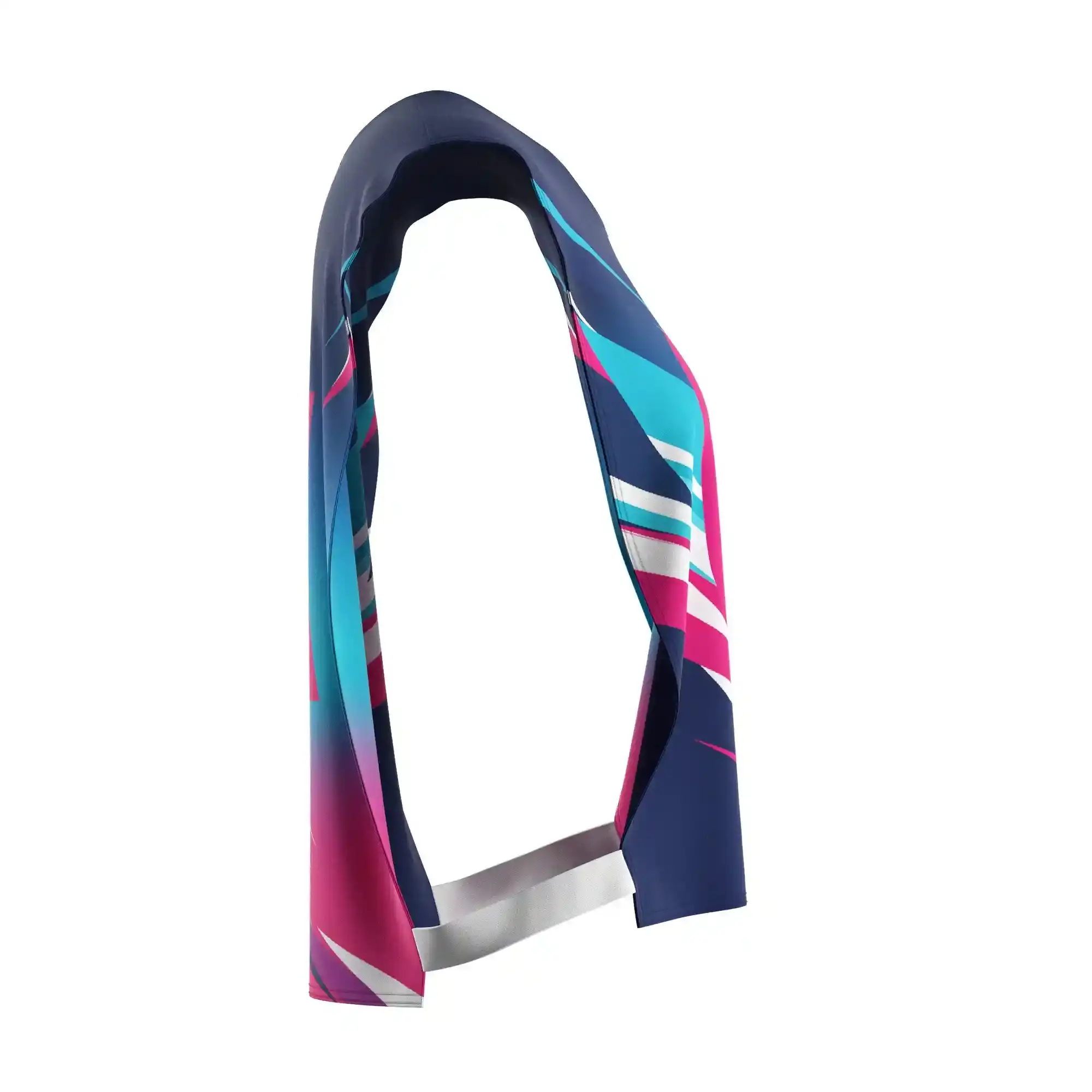 The Right View of Navy-Pink Rowing Practice Pinnie with Elastic Straps