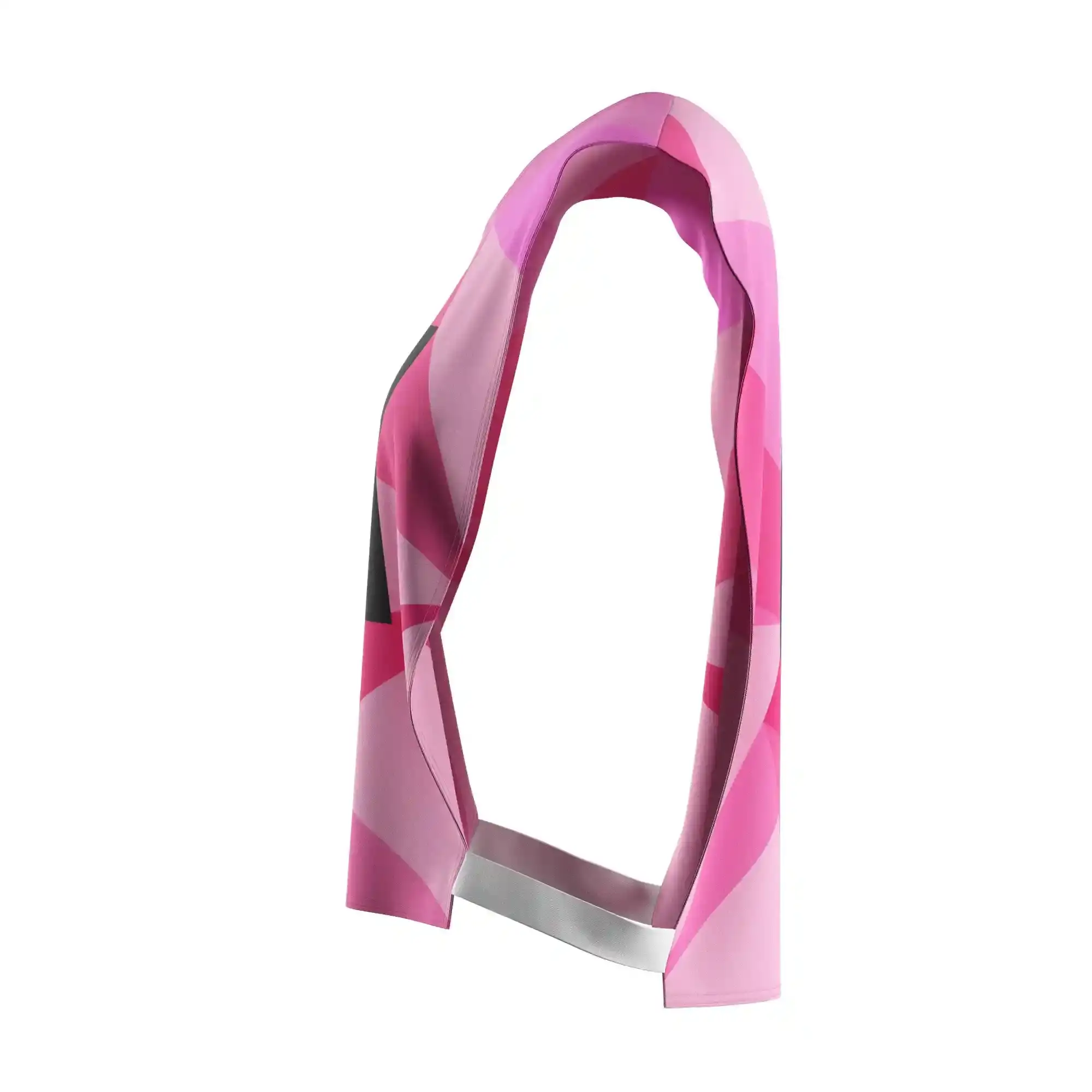 The Left View of Pink Geometric Open-Side Training Pinnies Wholesale for Rowing Team