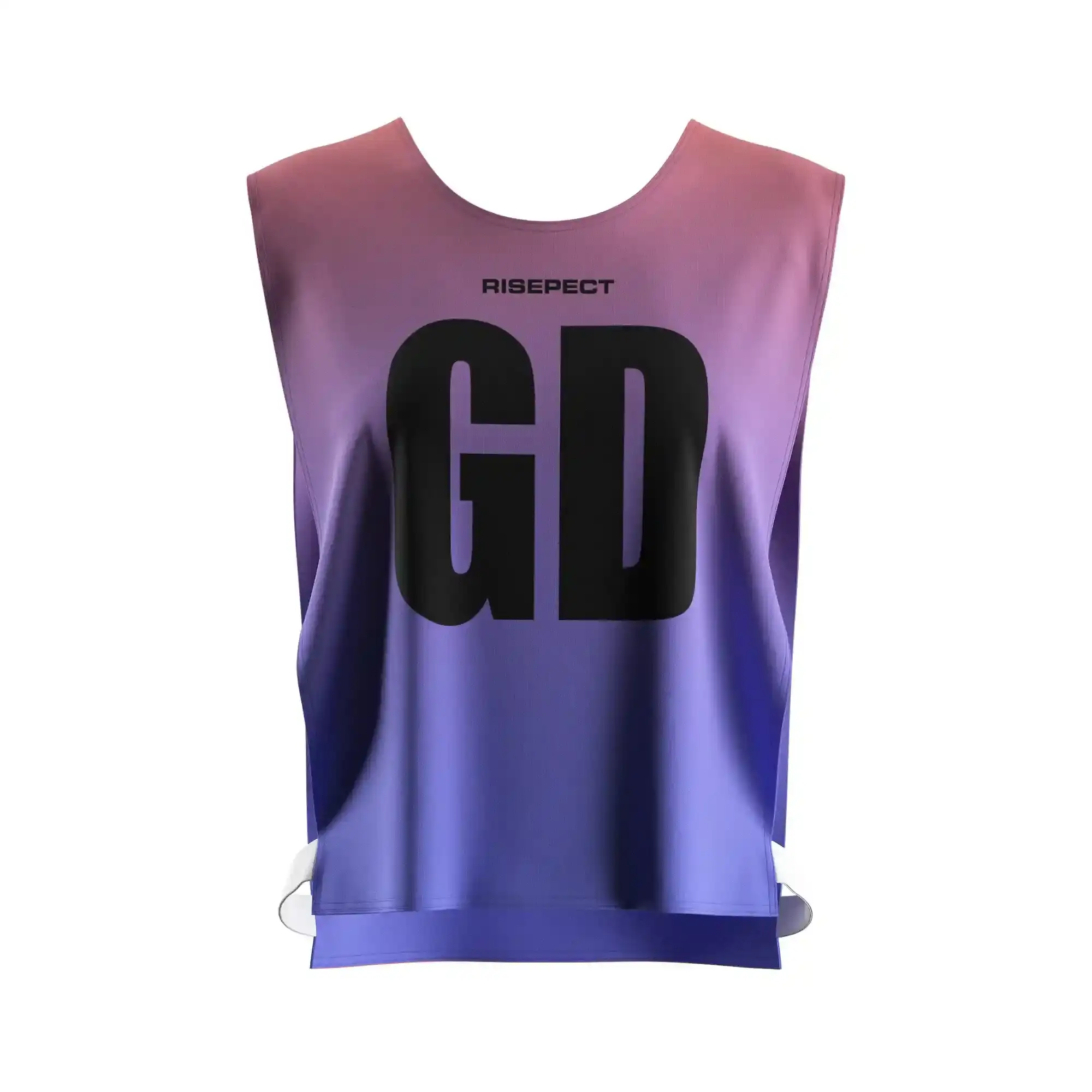 The Front View of Purple Gradient Rowing Wear Lady Scrimmage Vest Custom Number with The Letter GD