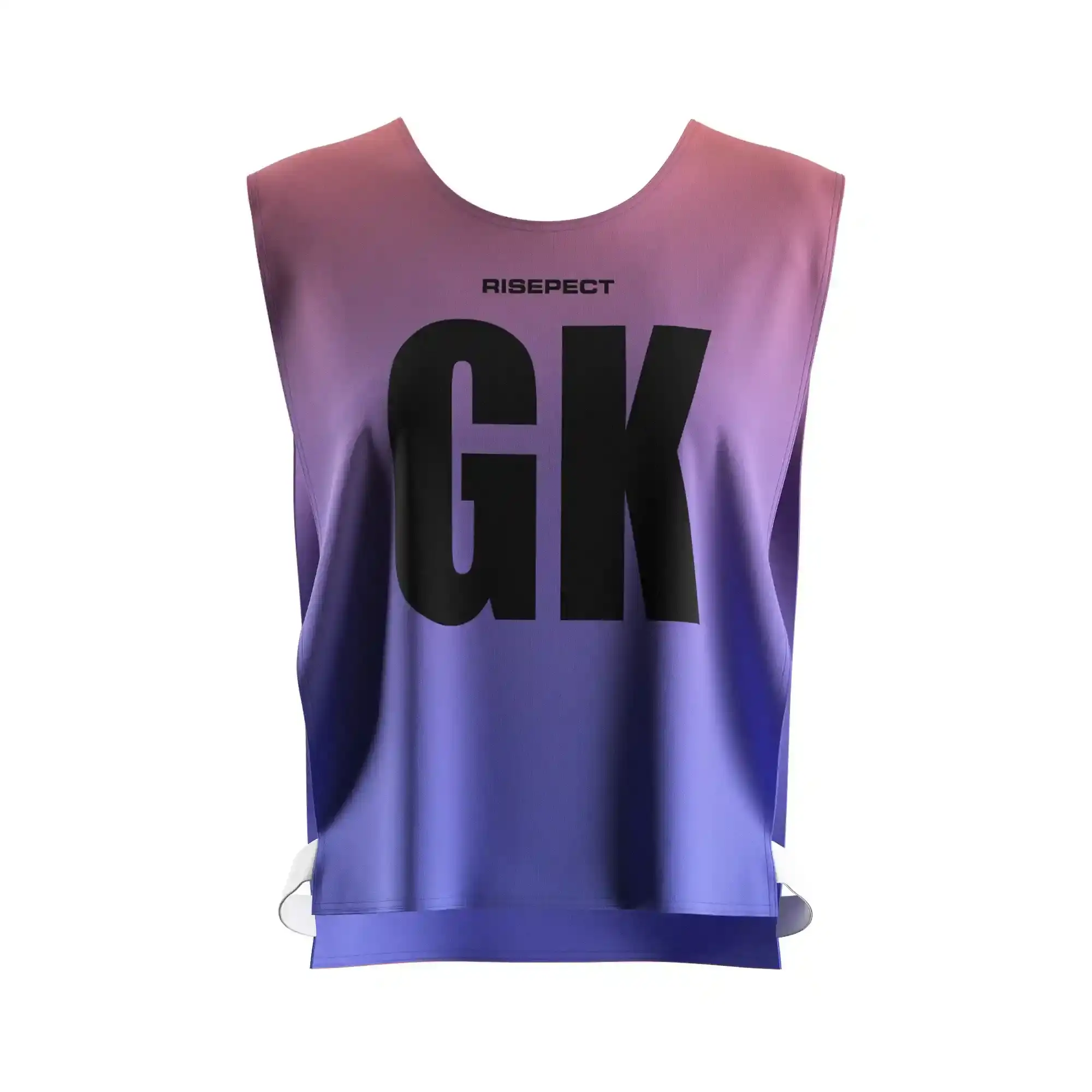 The Front View of Purple Gradient Rowing Wear Lady Scrimmage Vest Custom Number with The Letter GK
