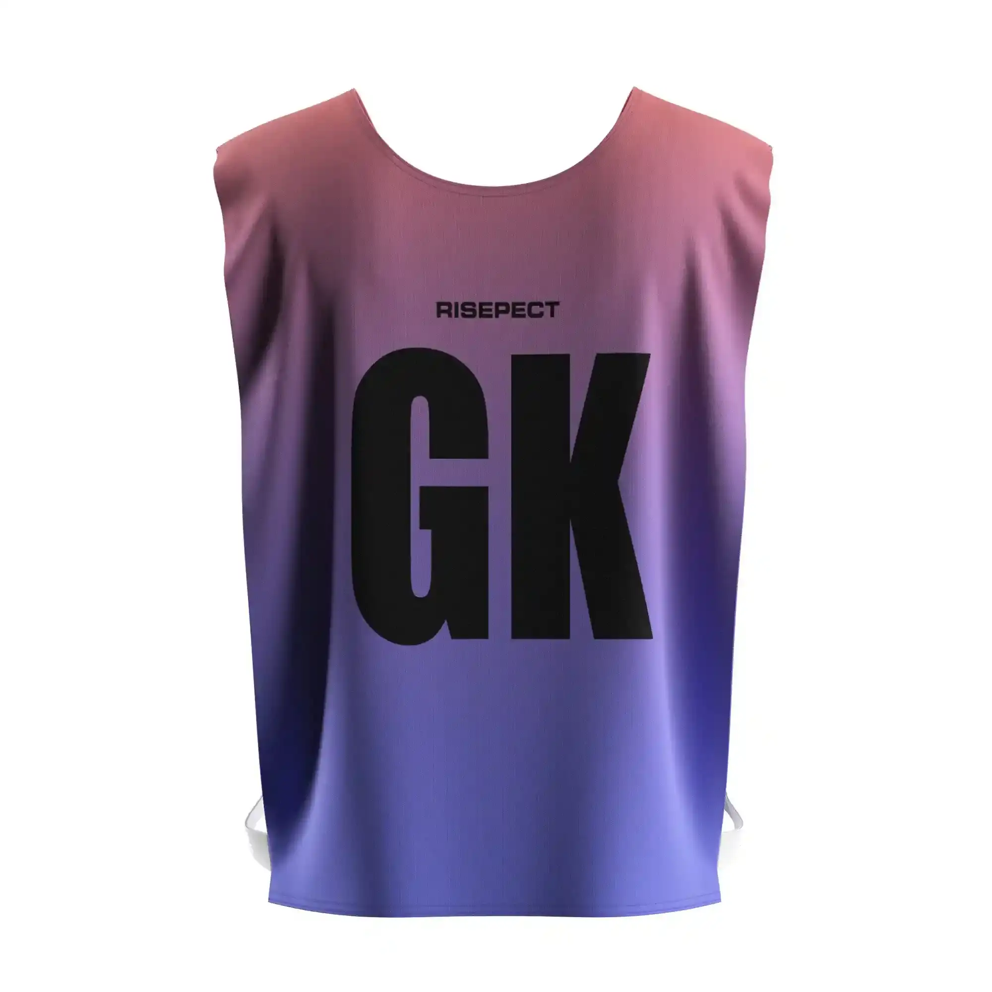 The Back View of Purple Gradient Rowing Wear Lady Scrimmage Vest Custom Number with The Letter GK