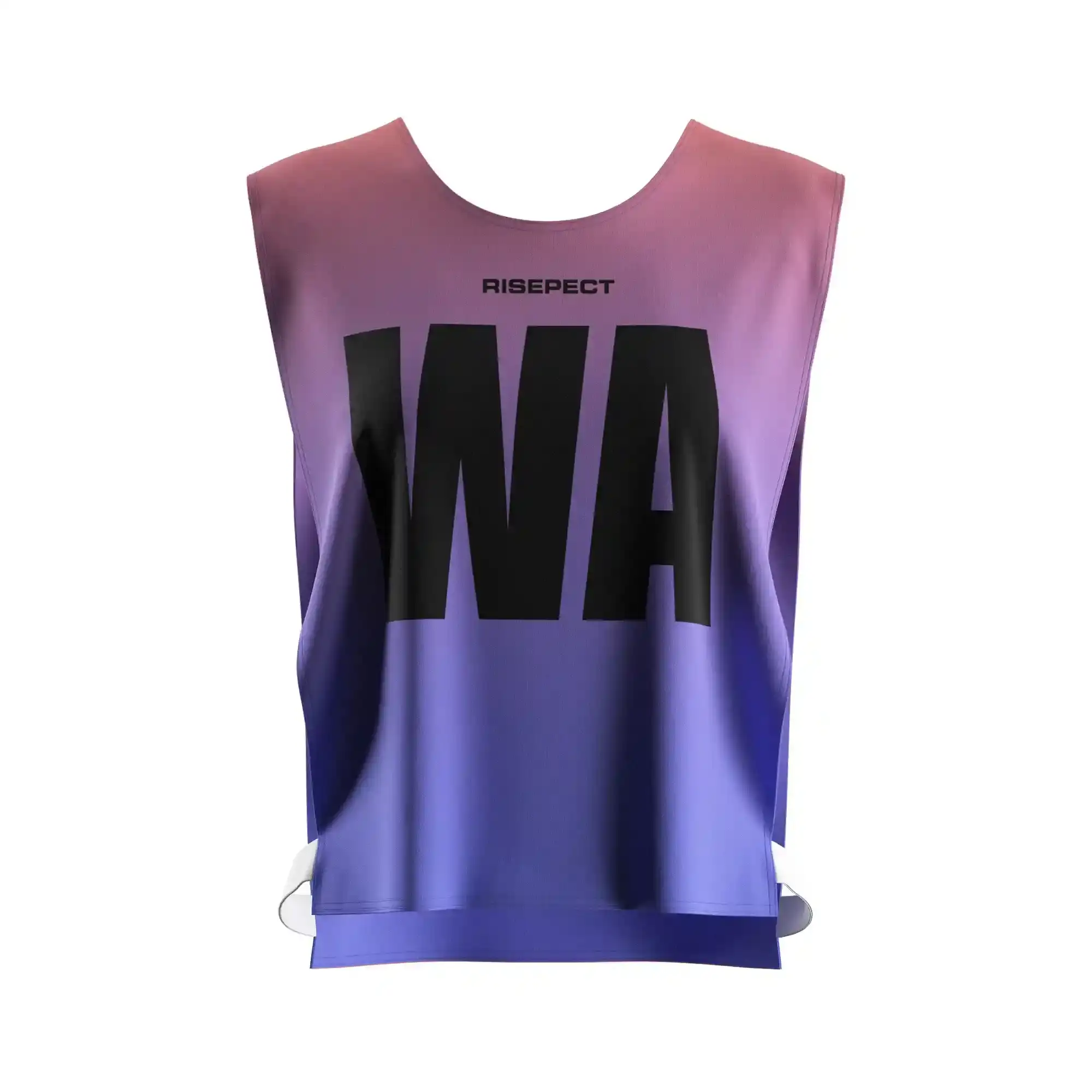 The Front View of Purple Gradient Rowing Wear Lady Scrimmage Vest Custom Number with The Letter WA
