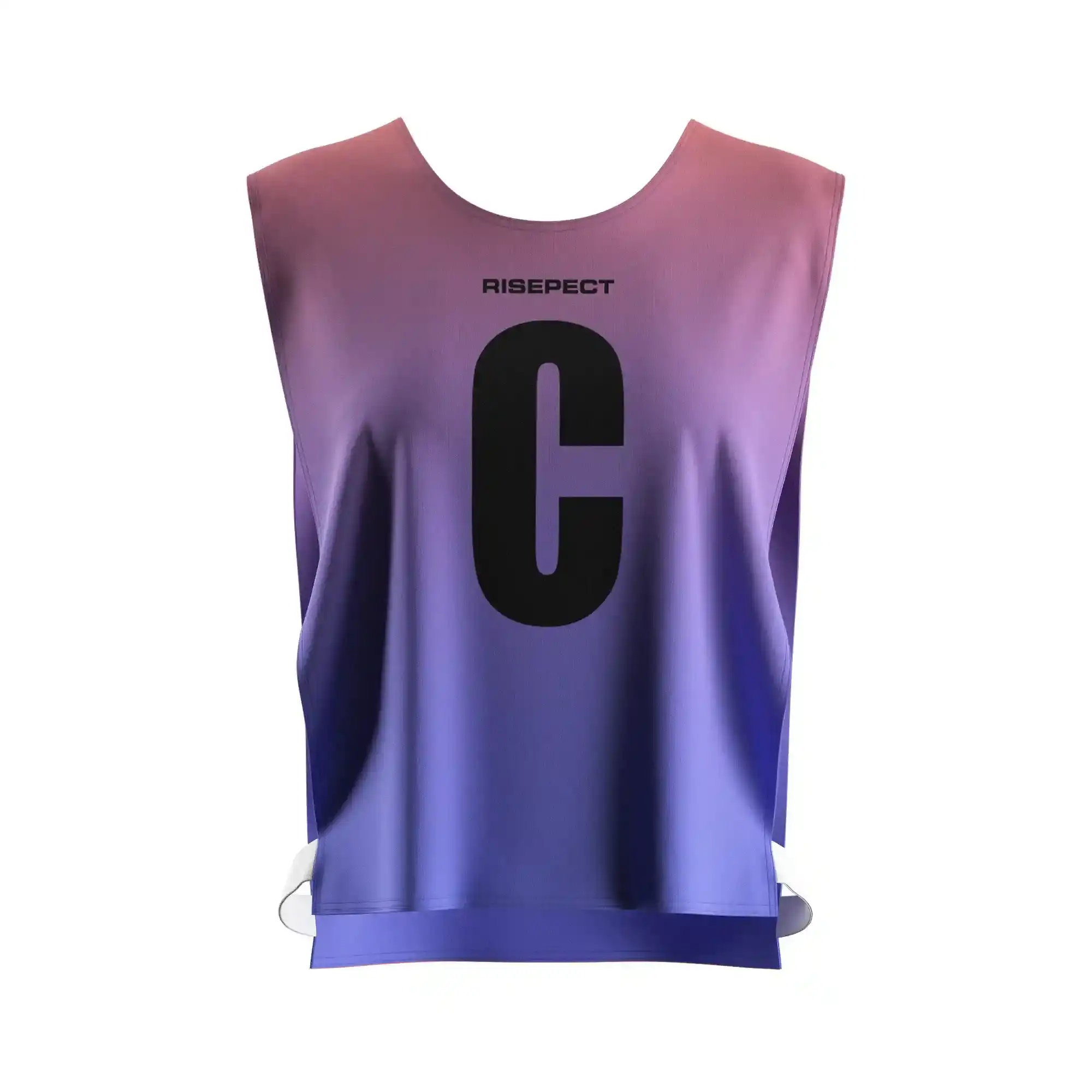 The Front View of Purple Gradient Rowing Wear Lady Scrimmage Vest Custom Number with The Letter C