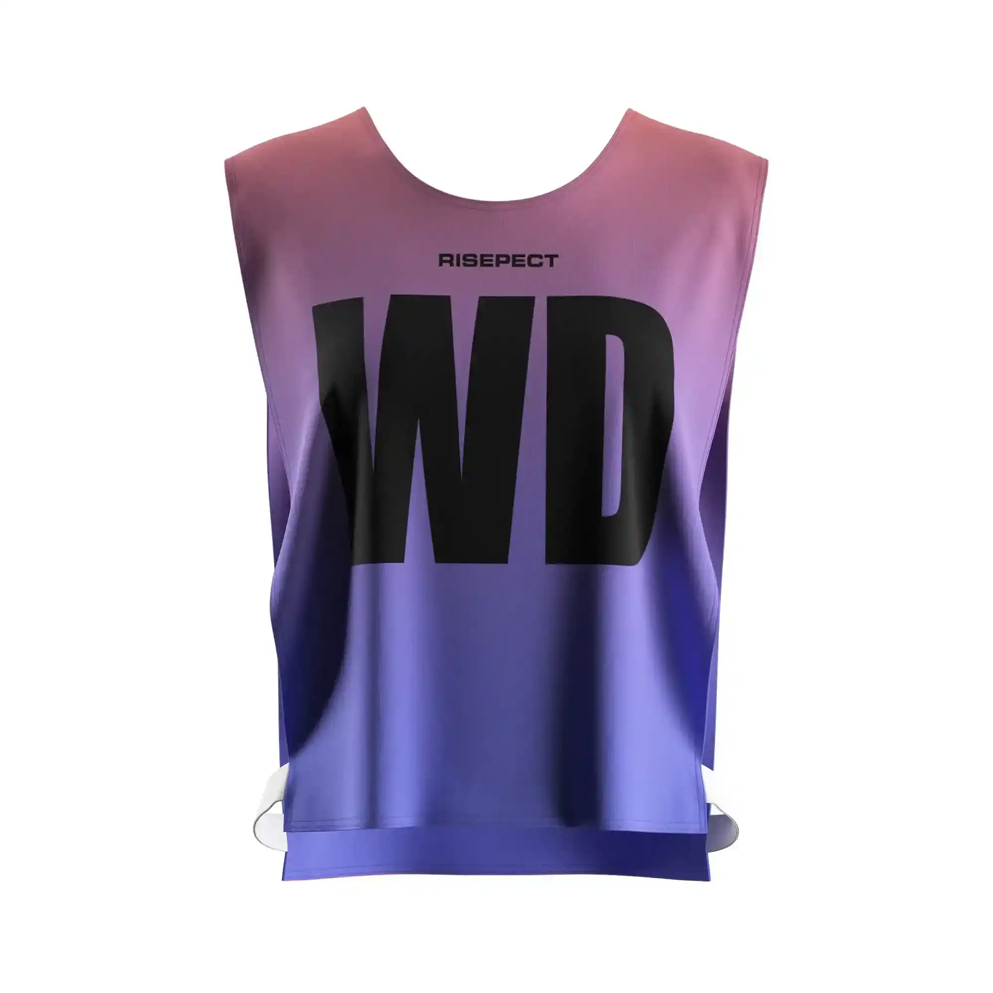 The Front View of Purple Gradient Rowing Wear Lady Scrimmage Vest Custom Number with The Letter WD