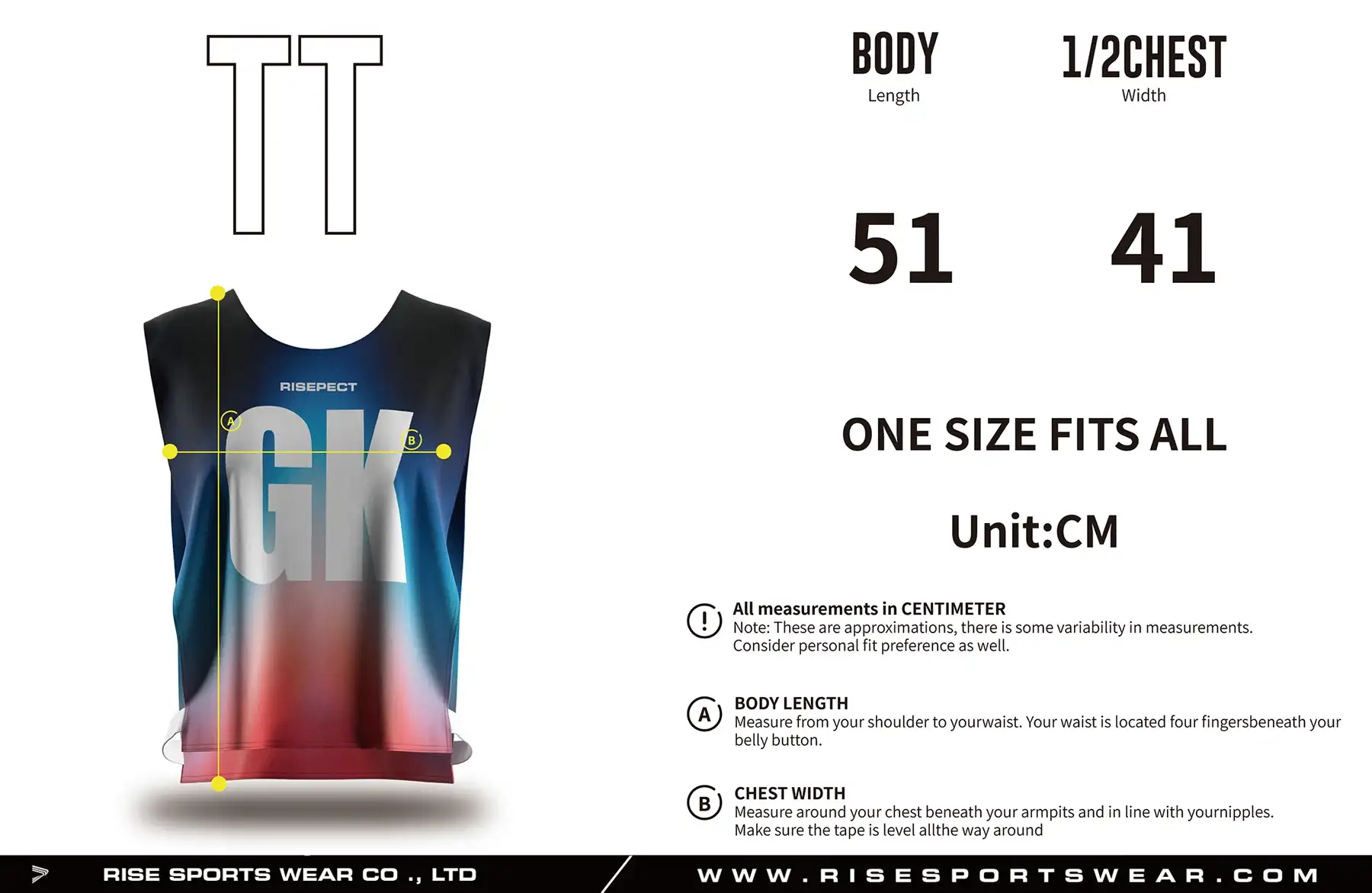 Use women's rowing scrimmage vest open side with elastic straps sizes chart provided by Rise Sportswear, or custom your own brand/team/club sizes chart for women's rowing scrimmage vest open sides with elastic straps.