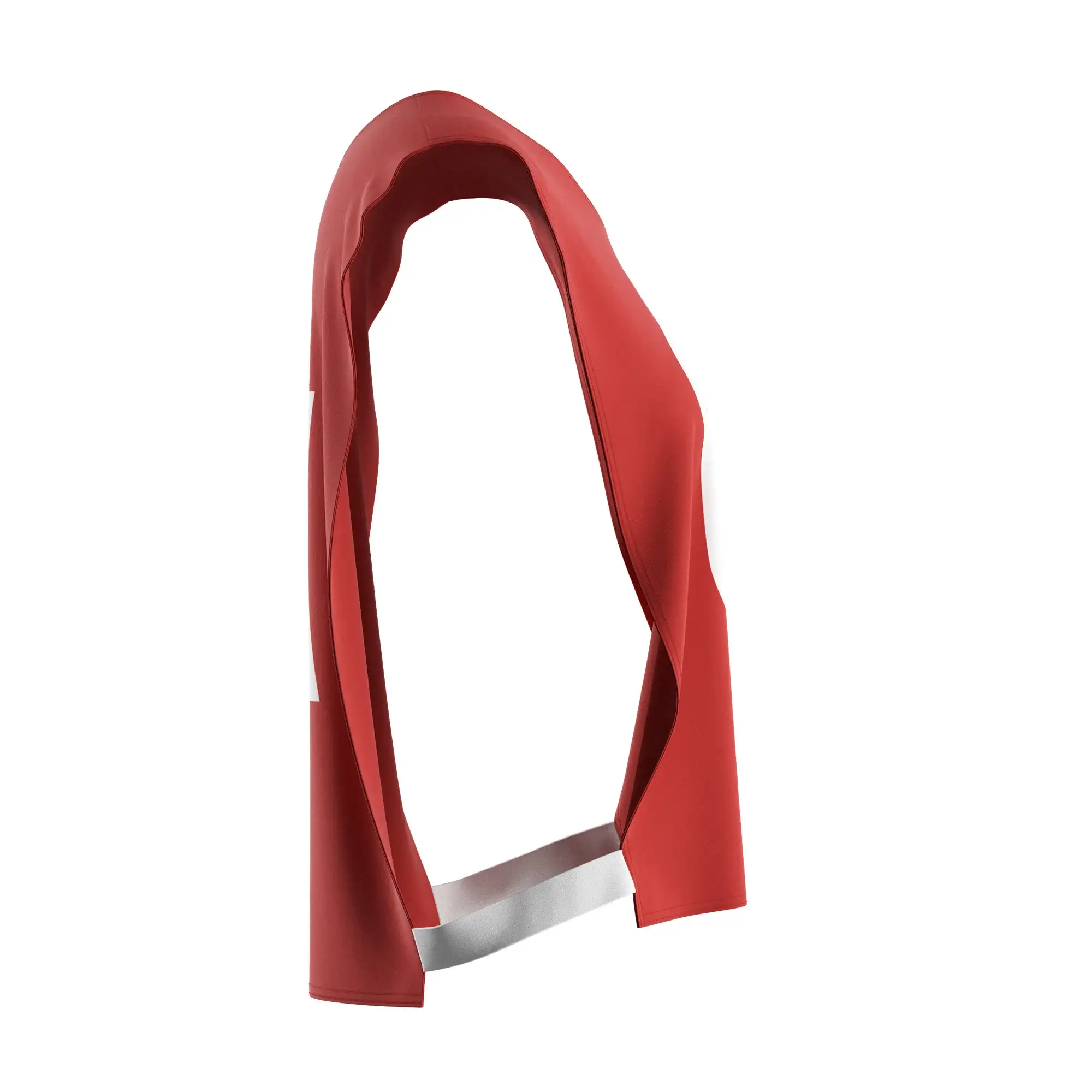 The right view of vivid red women's rowing scrimmage vest lightweight mesh