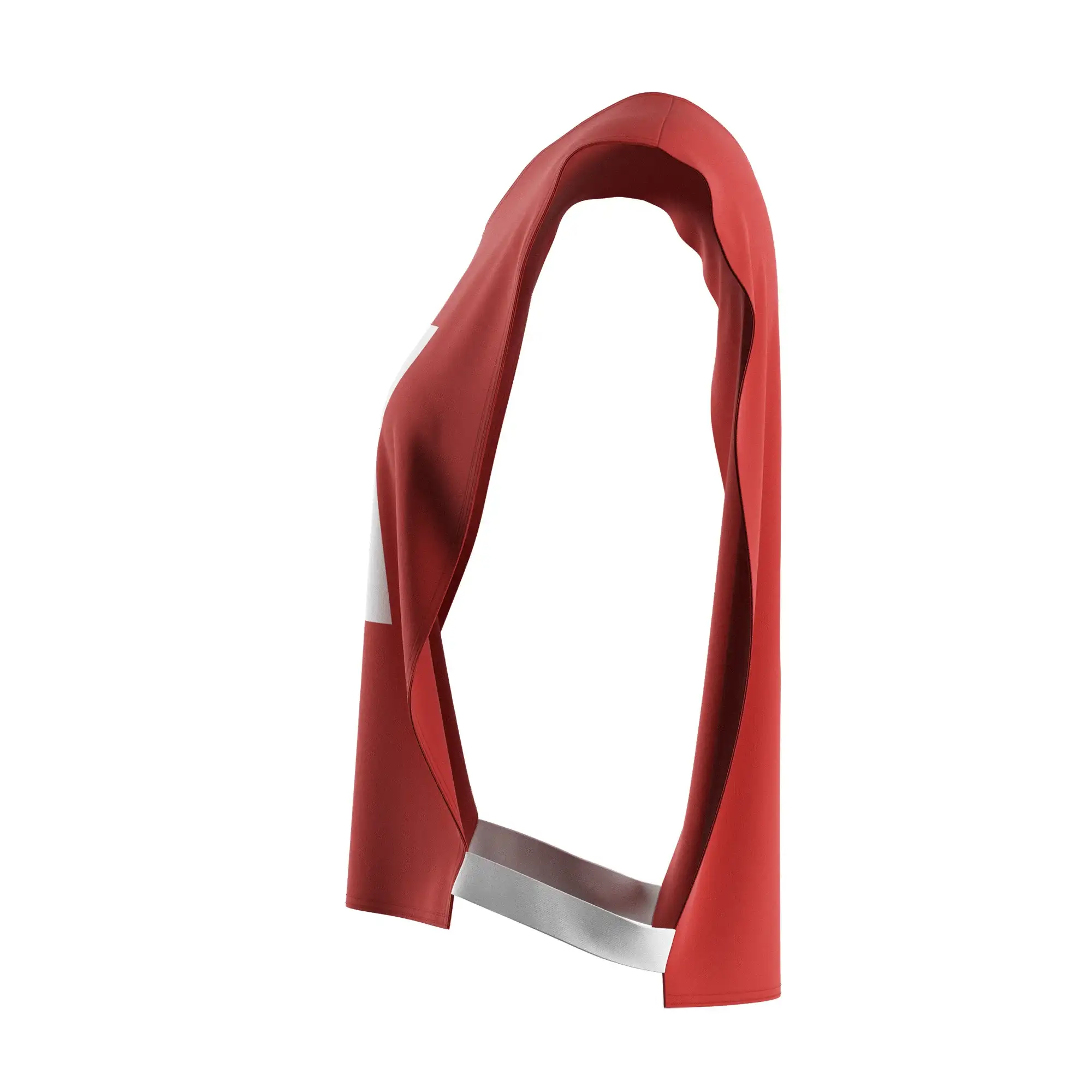 The left view of vivid red women's rowing scrimmage vest lightweight mesh