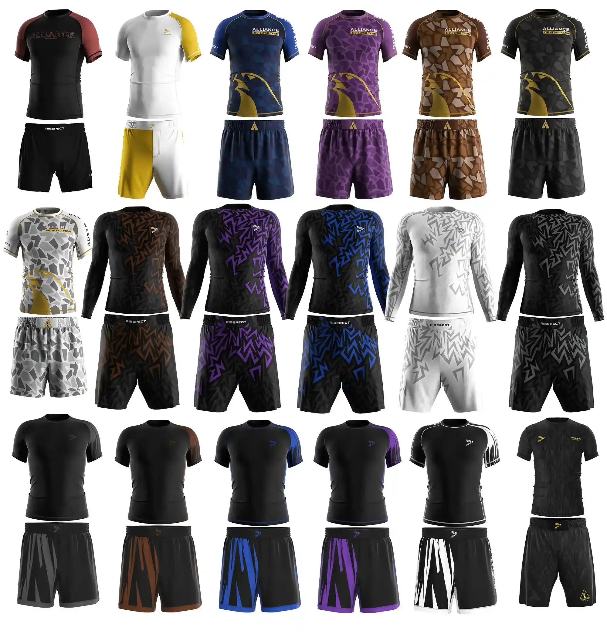 18 Alliance Jiu-jitsu sets designed by Rise Sportswear